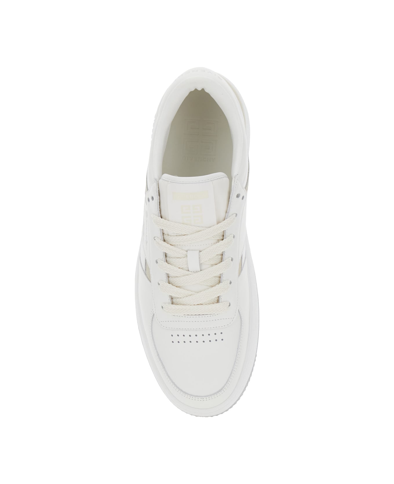 Givenchy 'g Move' White Low Top Sneakers With Logo Detail On The Side In Leather Man - White