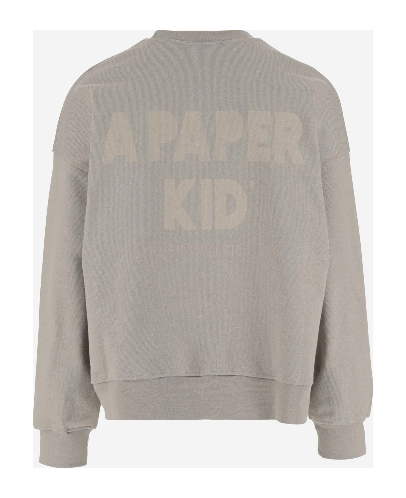 A Paper Kid Cotton Sweatshirt With Logo - Grey