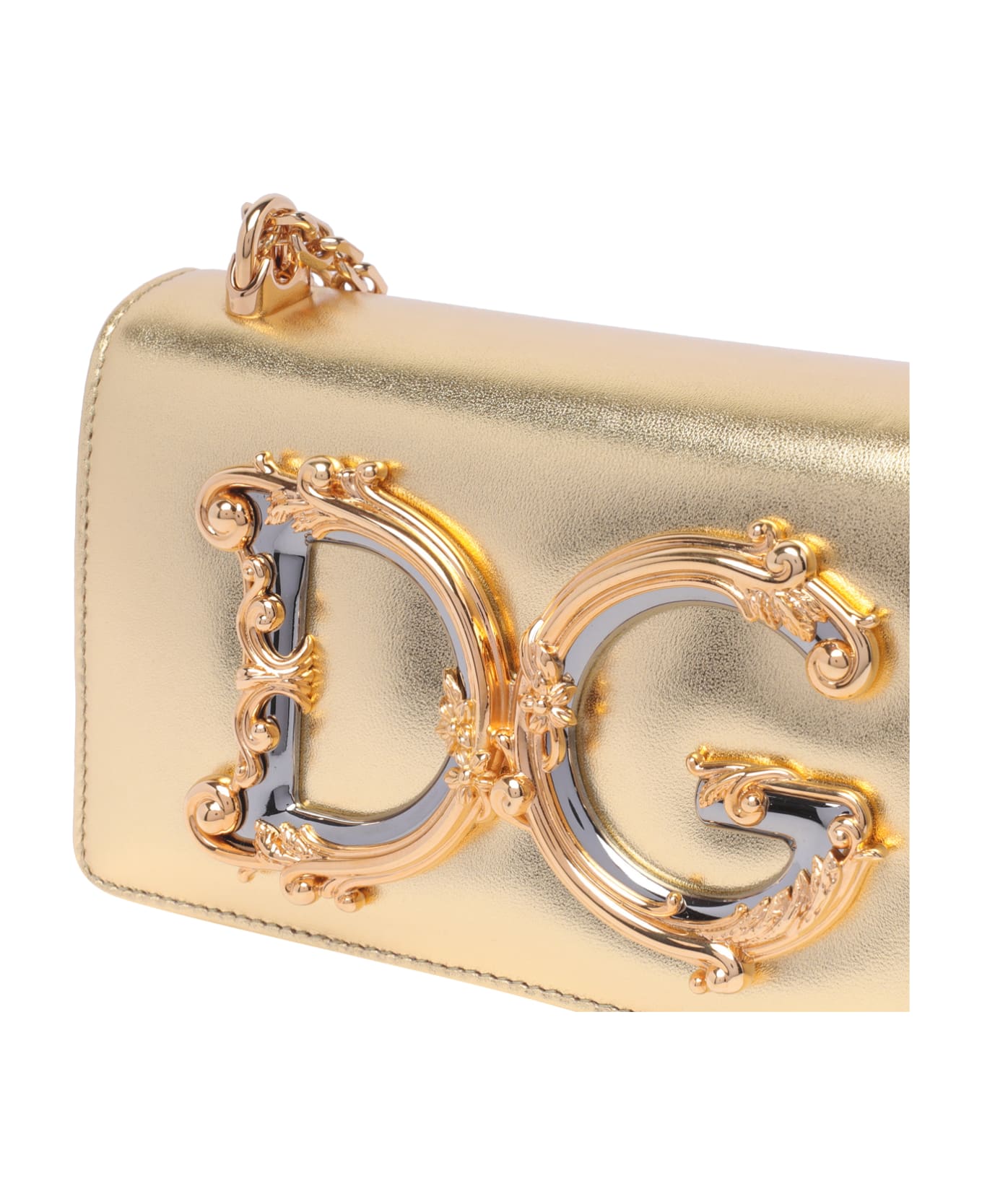 Dolce & Gabbana Dg Logo Phone Bag - Golden