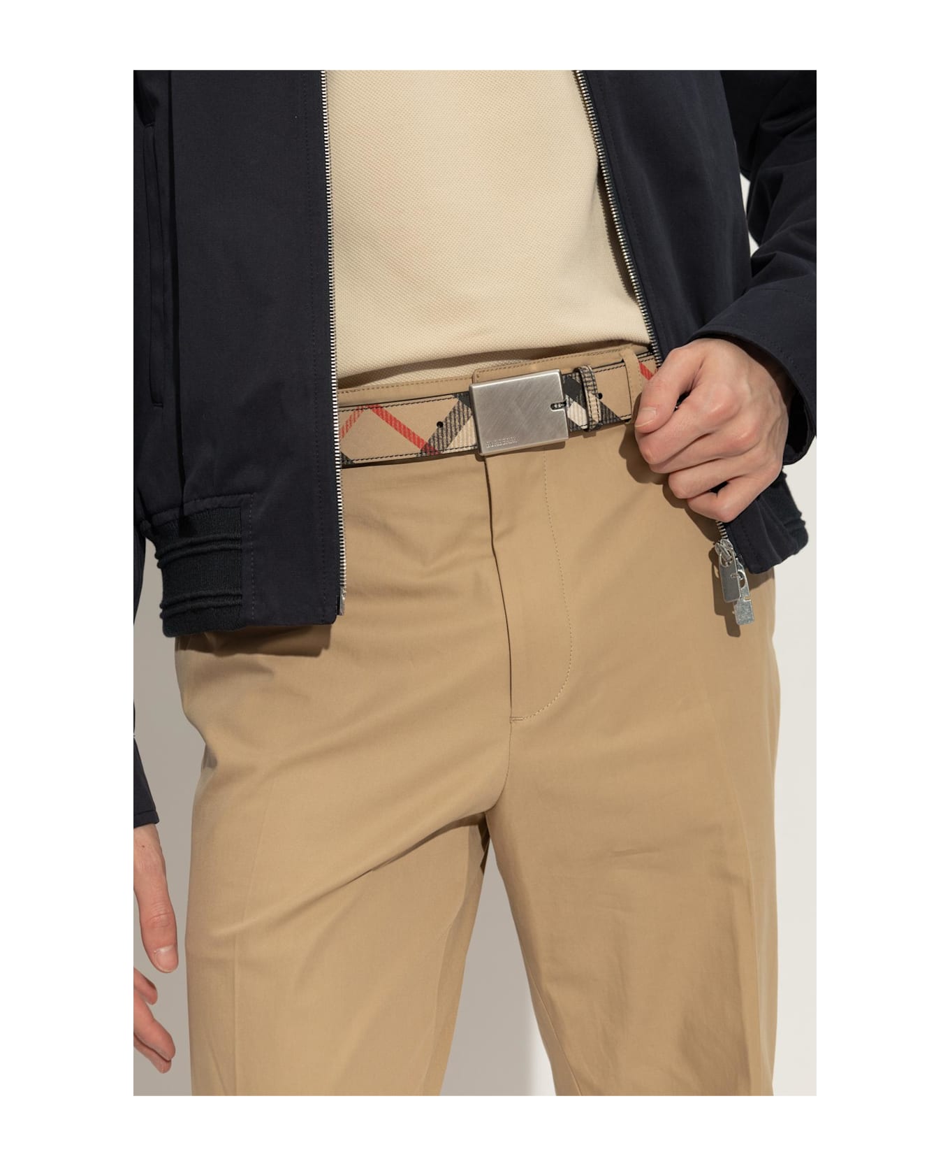 Burberry Reversible Belt - Sand/slate