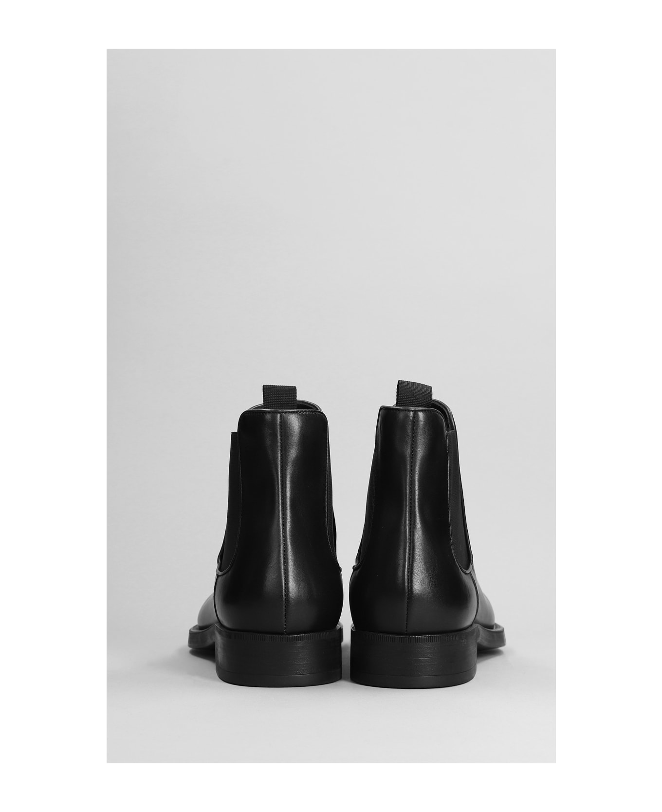 Giorgio Armani Ankle Boots In Black Leather - black