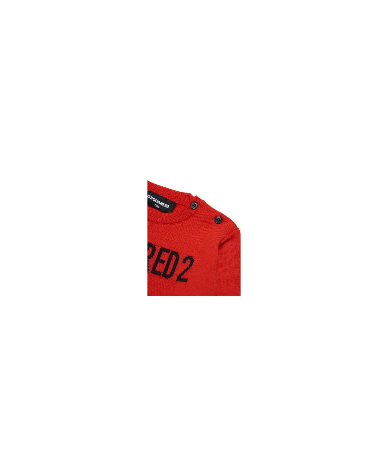 Dsquared2 Intarsia Sweater - Red ニットウェア＆スウェットシャツ