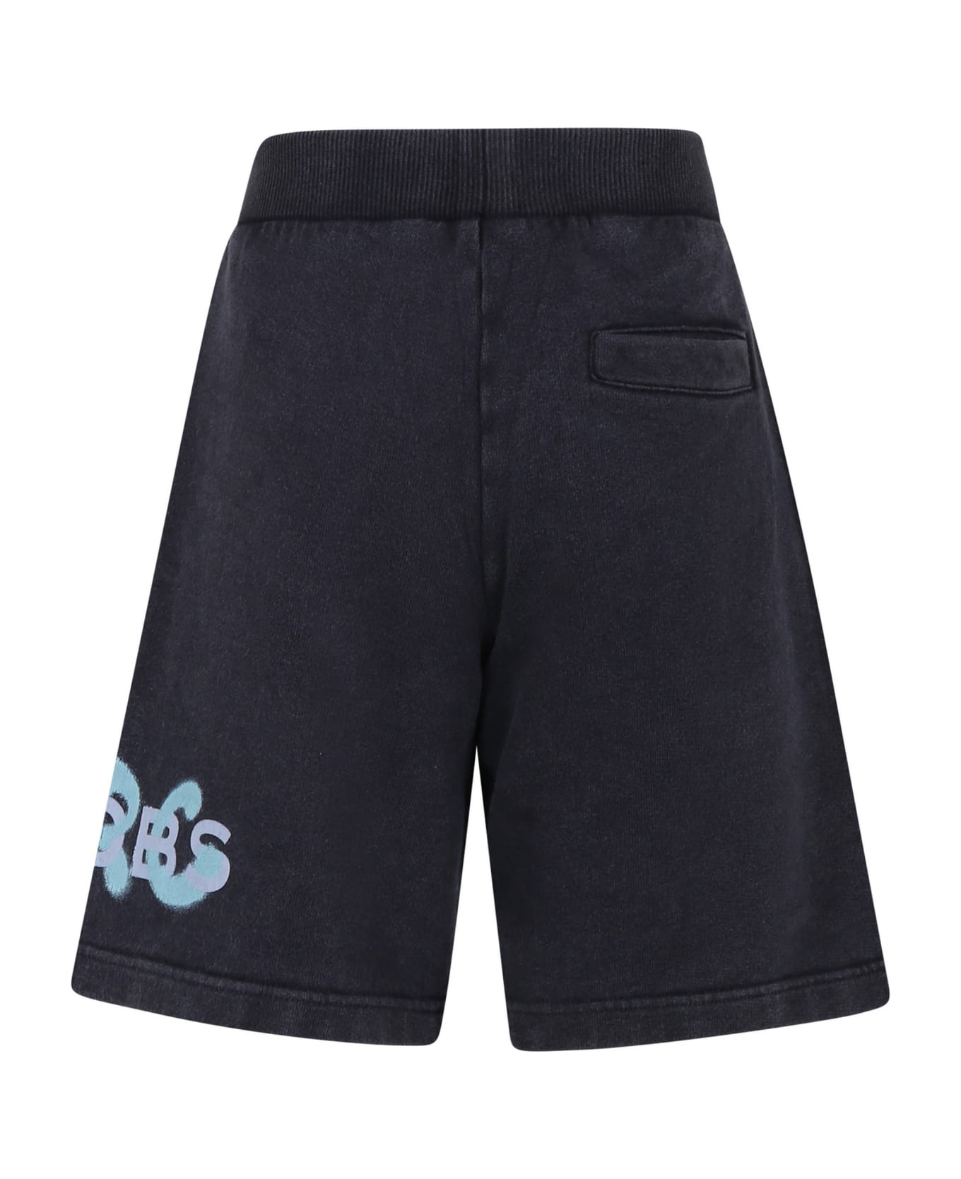 Little Marc Jacobs Black Shorts For Boy With Logo - Black