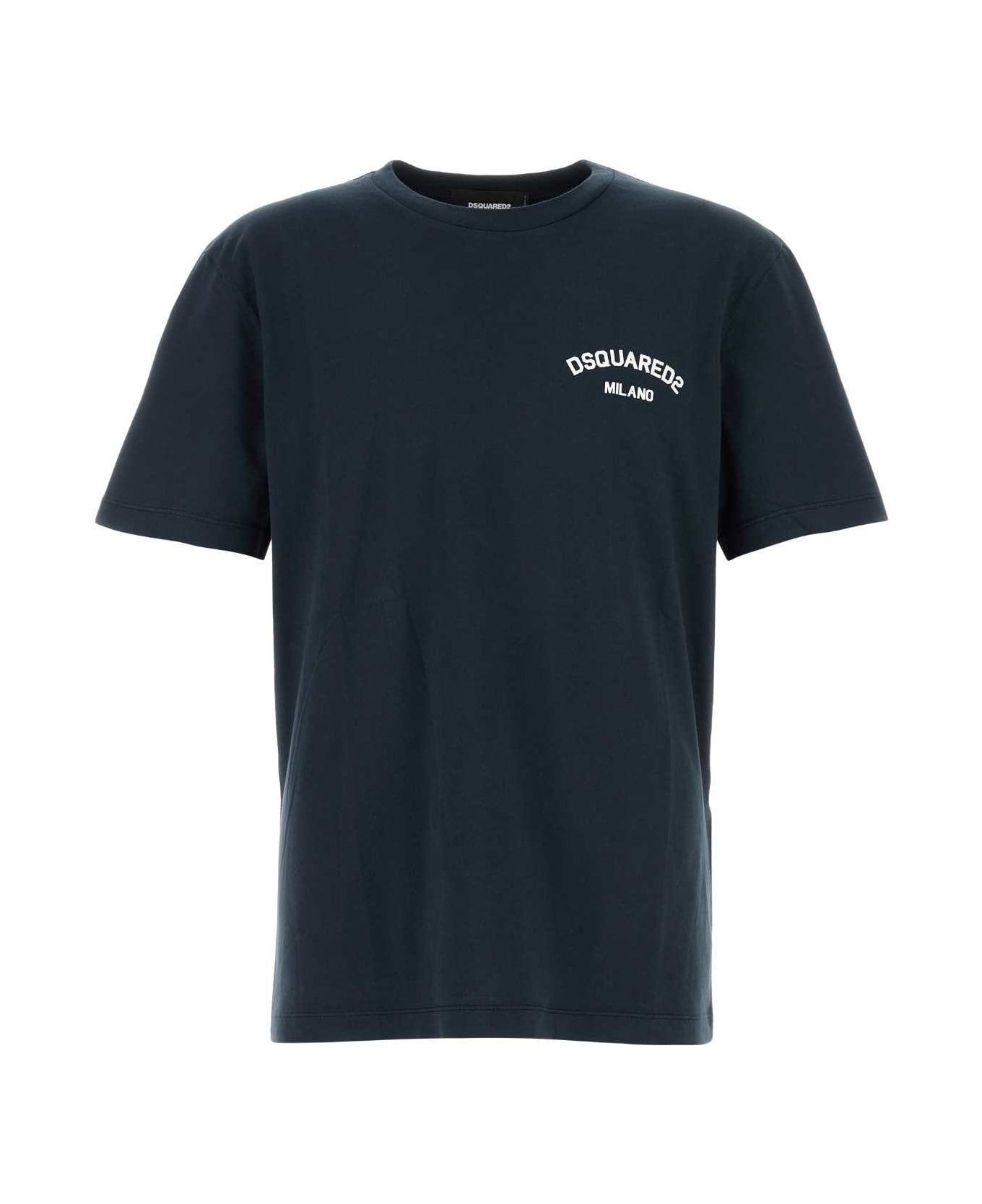 Dsquared2 Dark Blue Cotton T-shirt - DARKNAVY