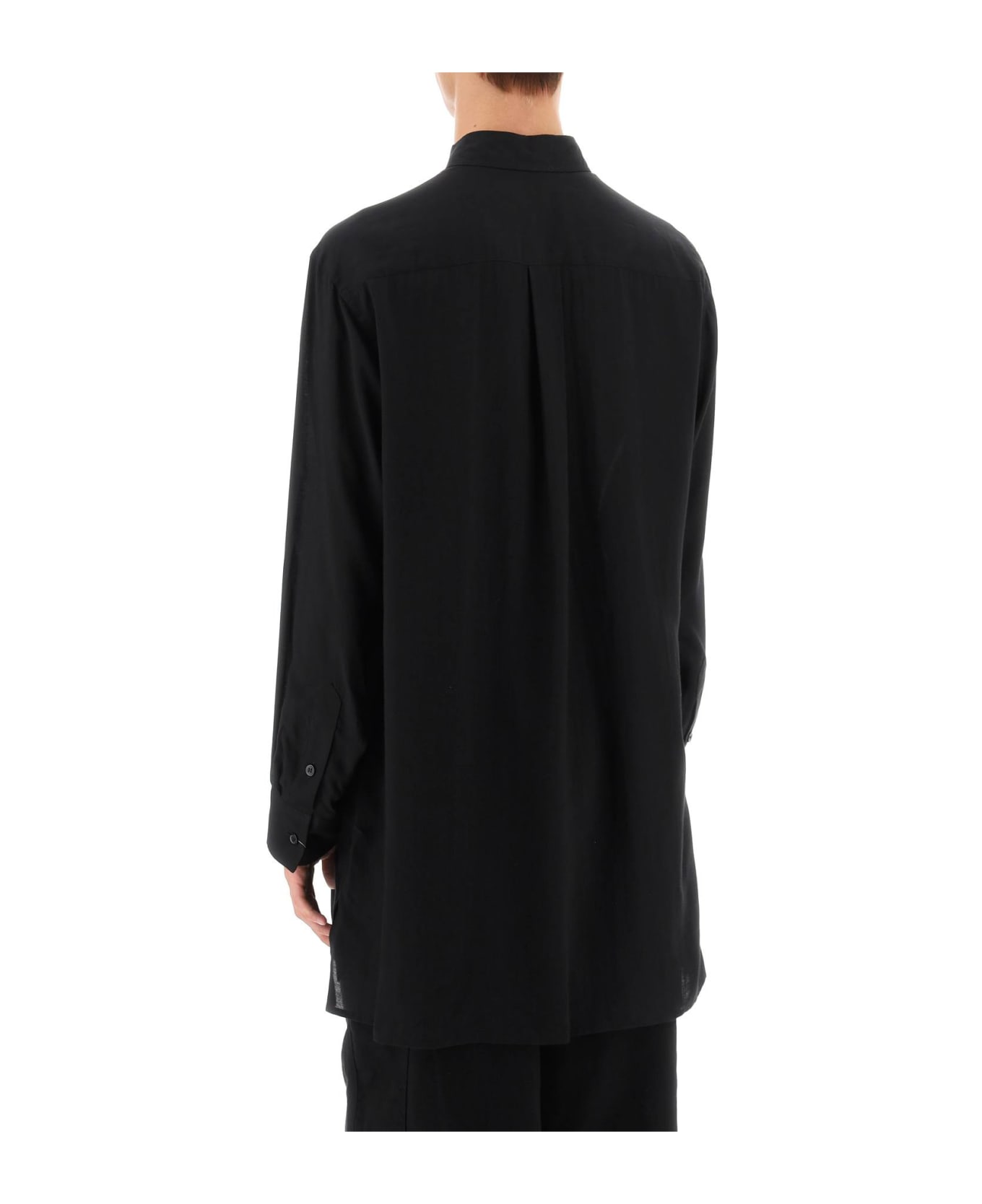 Yohji Yamamoto Longline Cellulose Shirt - Black