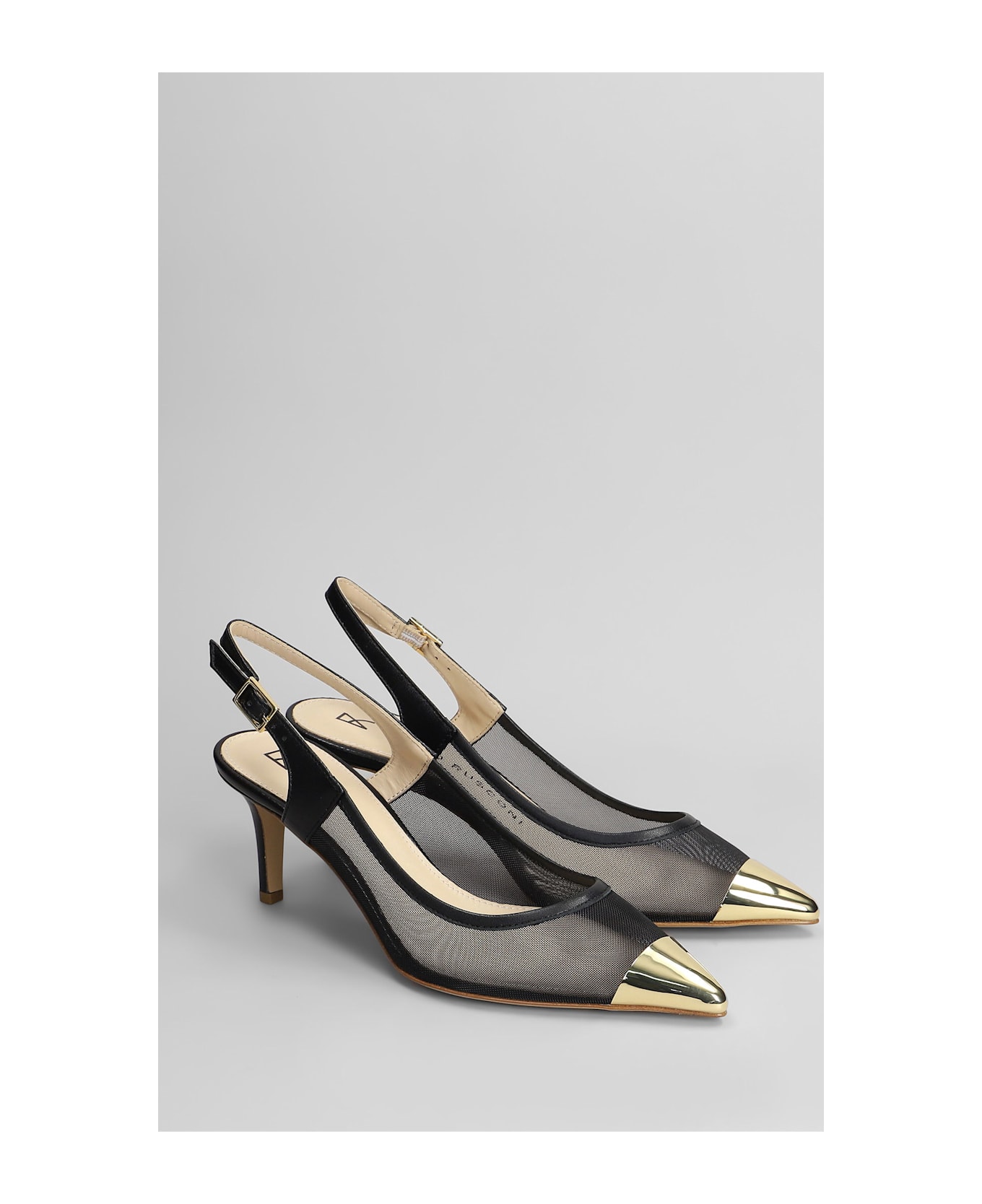 Fabio Rusconi Pumps In Black Leather And Fabric - black