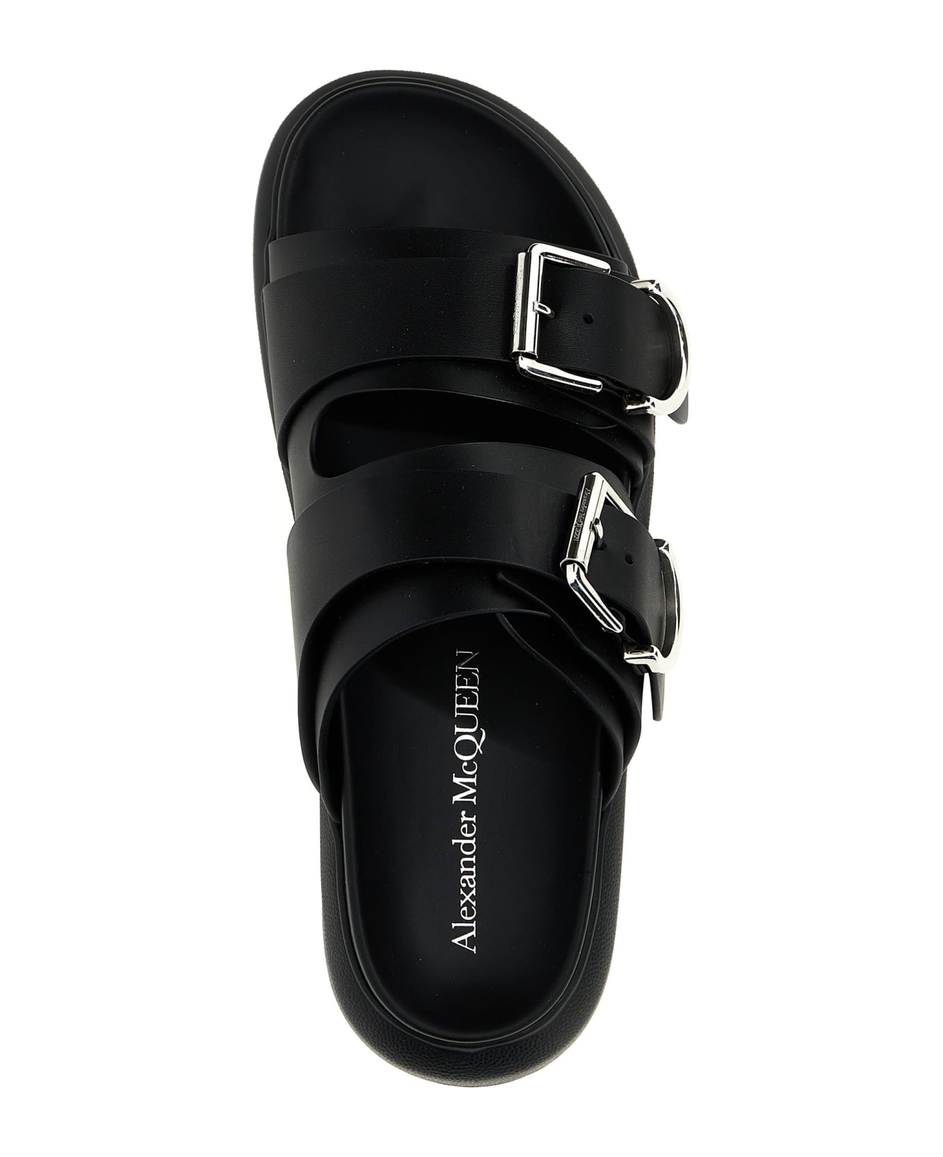 Alexander McQueen Buckle Sandals - Black/silver