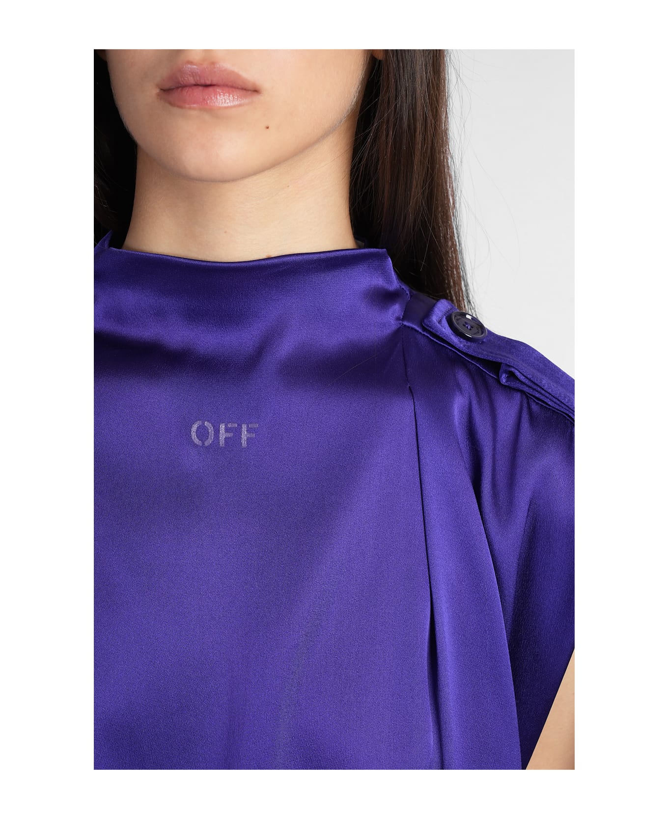 Off-White Mini Dress In Viola Acetate - Viola