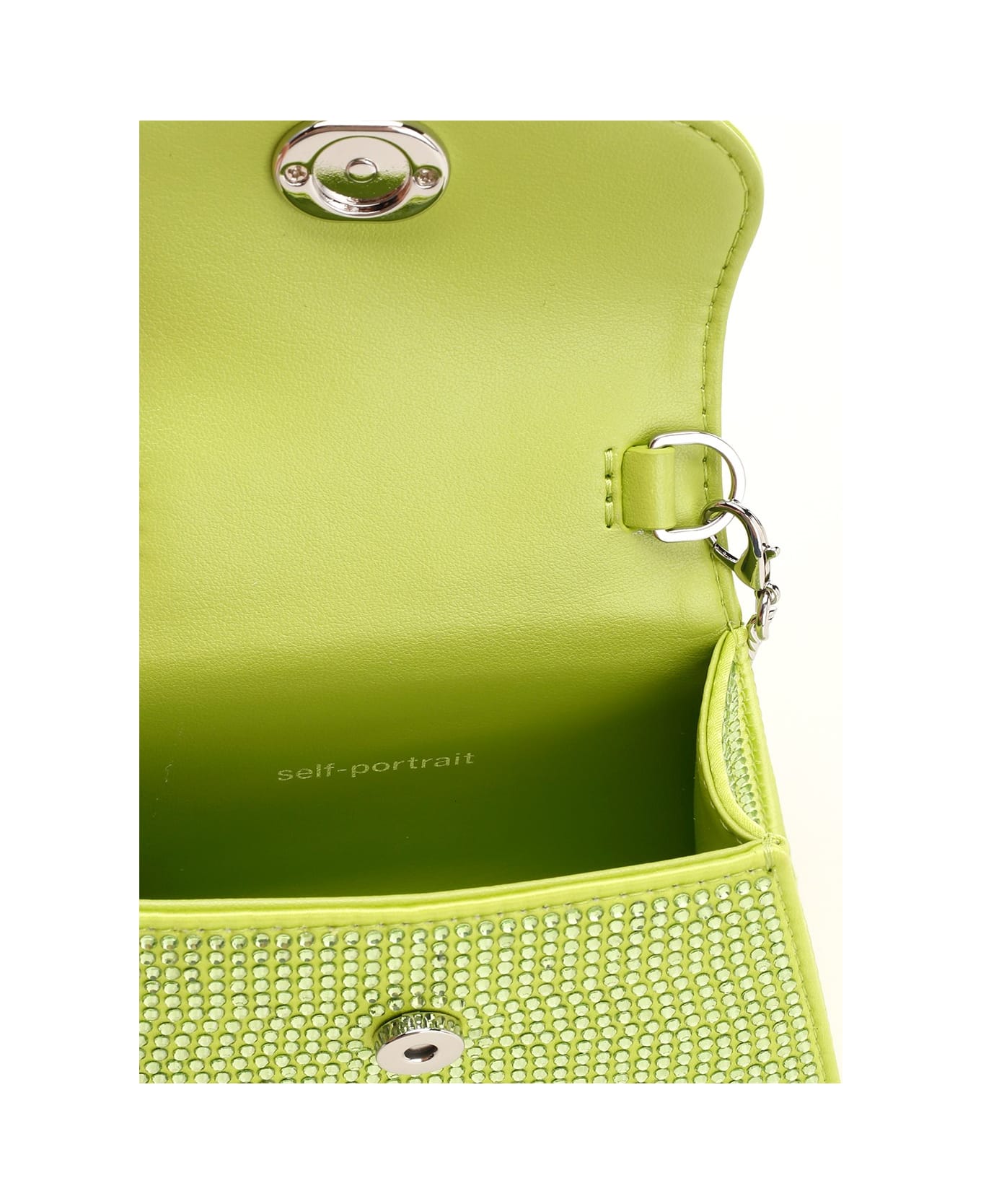 self-portrait Micro Bag With Silver Bow - GREEN