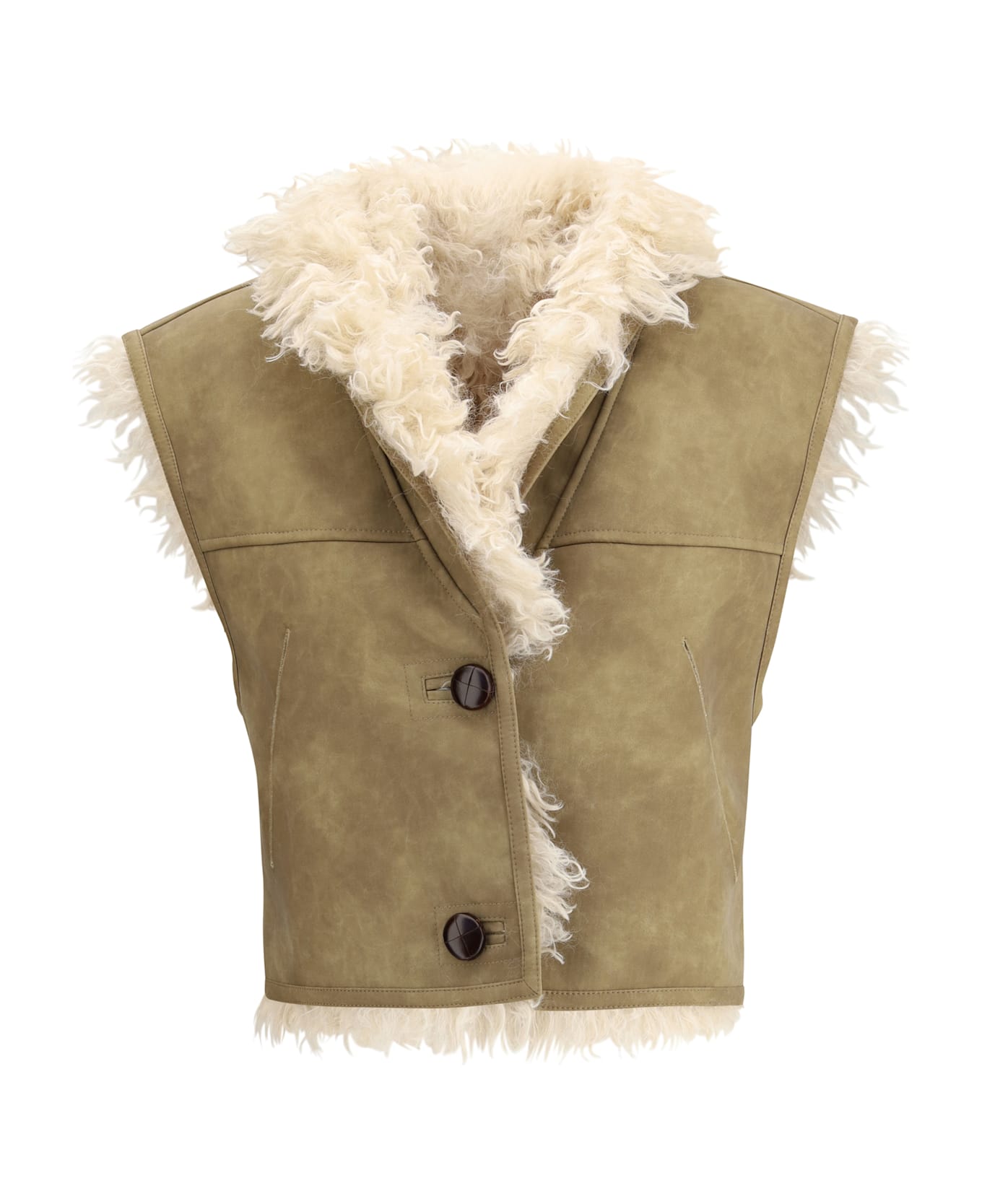 Marant Étoile Shearling Faux Leather Clara Gilet