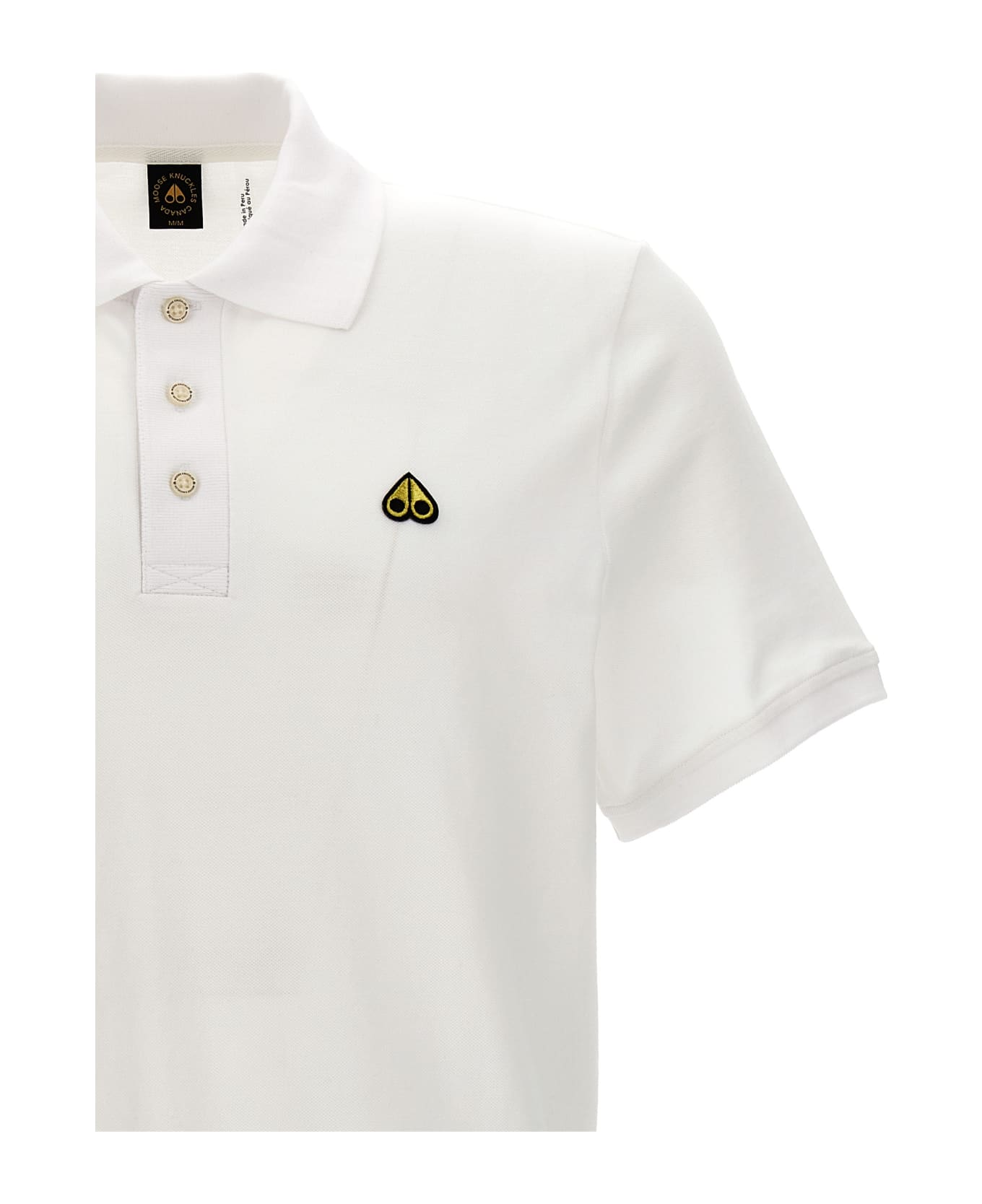 Moose Knuckles Logo Polo Shirt - White ポロシャツ