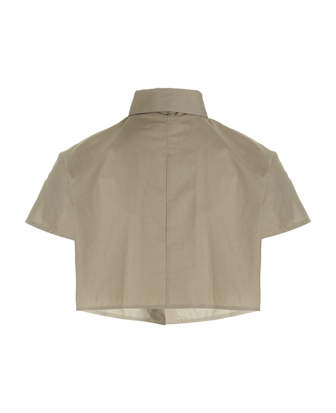 (nude) Cropped Blouse - Beige