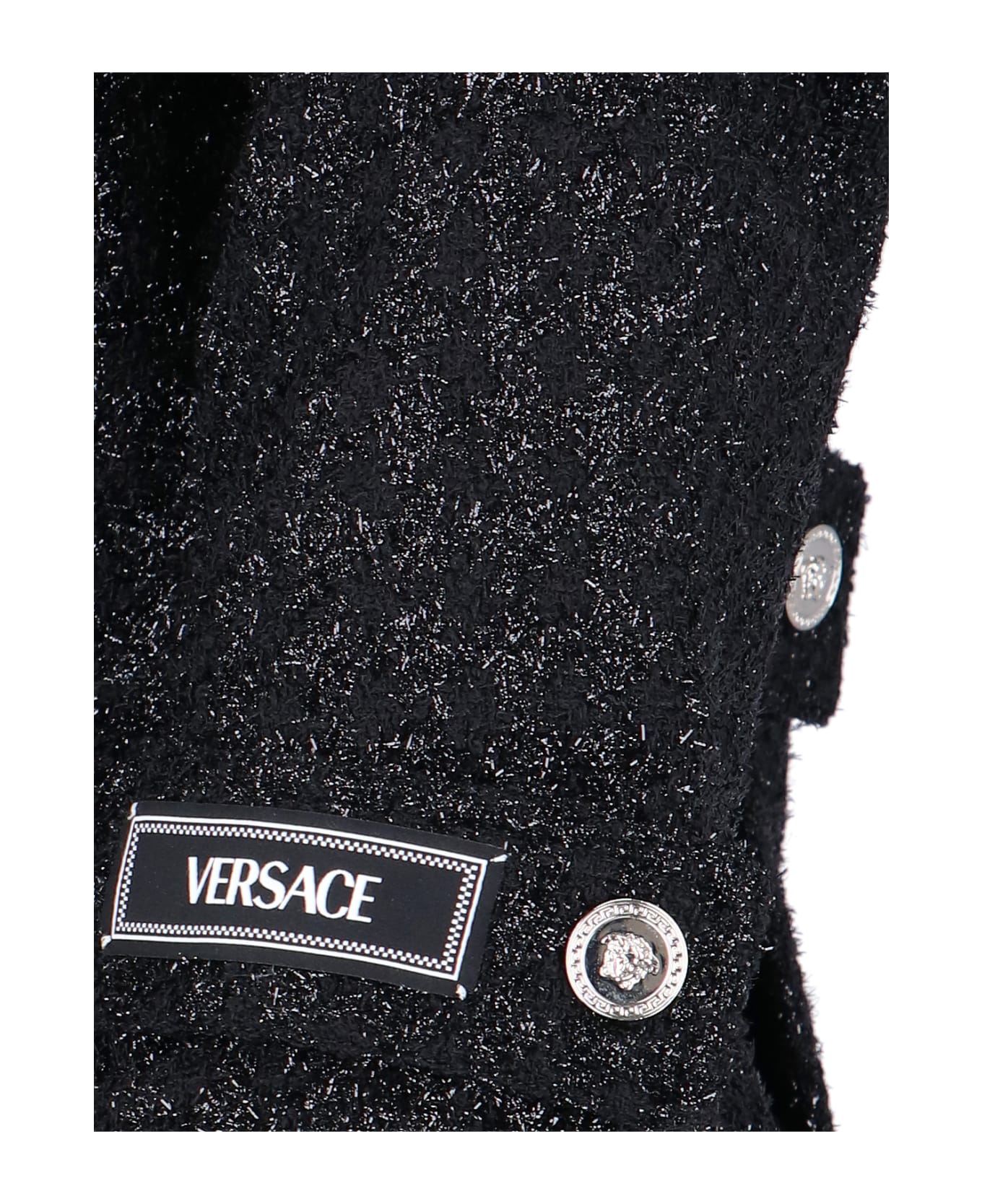 Versace Black Virgin Wool Blend Jacket - Black カーディガン