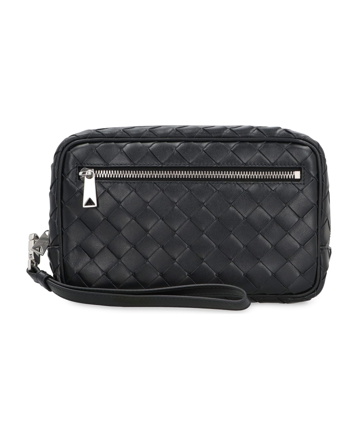 Bottega Veneta Intrecciato Small Pouch With Wristlet - black