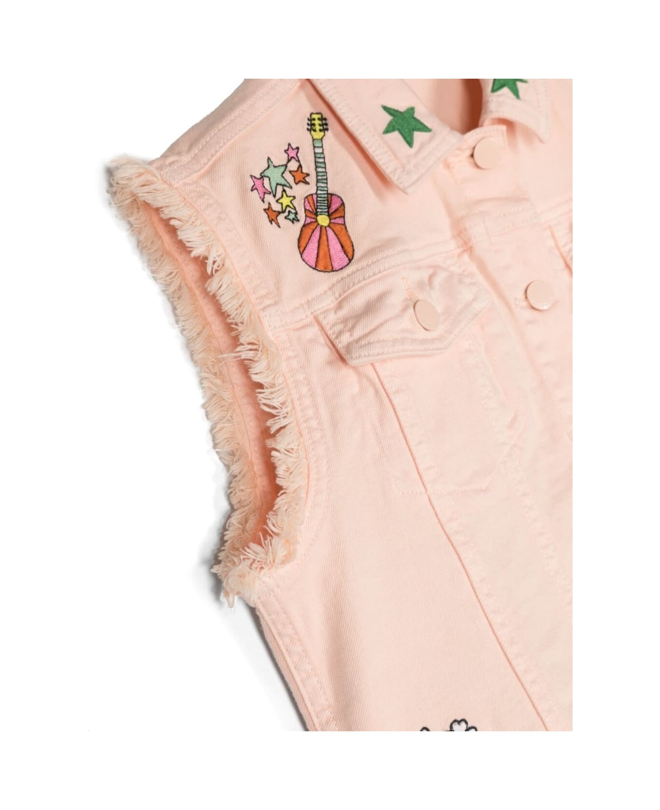 Stella McCartney Kids Pink Vest With Graphic Print In Stretch Cotton Girl - Pink