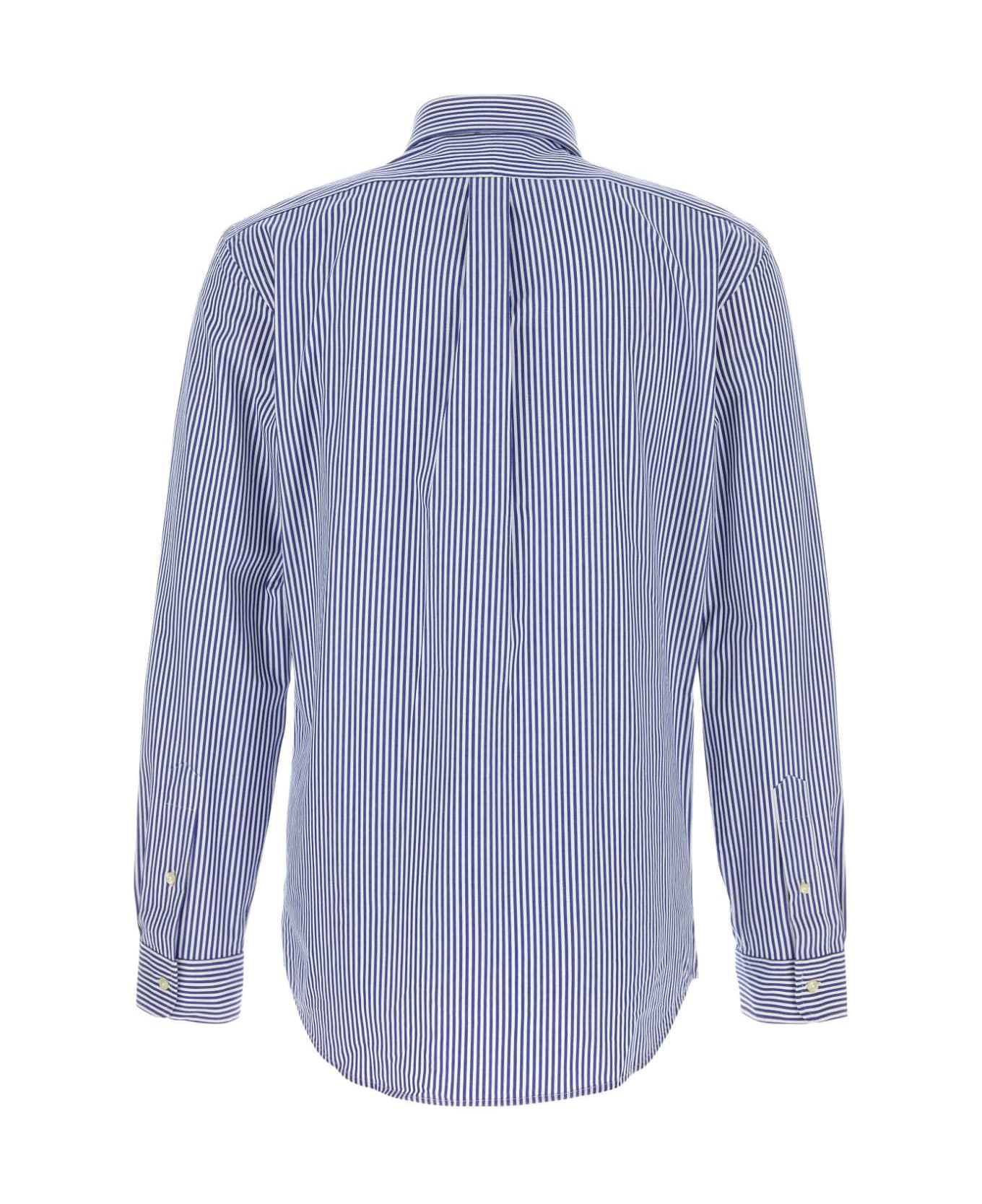 Polo Ralph Lauren Embroidered Stretch Poplin Shirt - BLUEWHITEBENGALSTRIPE