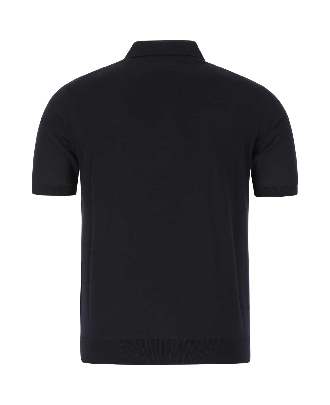 Prada Midnight Blue Wool Polo Shirt - F0008 ポロシャツ