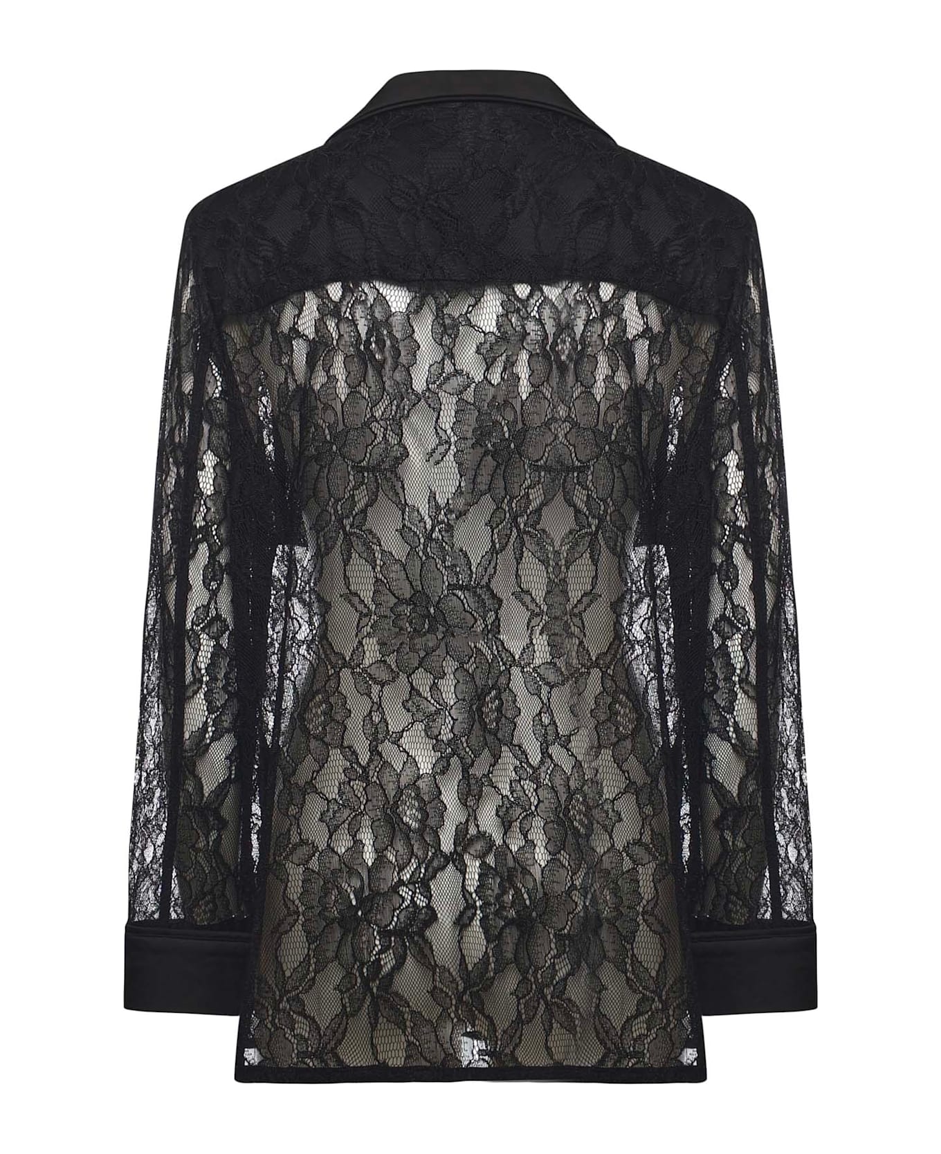 Pinko Lace And Satin Jacket - NERO LIMOUSINE