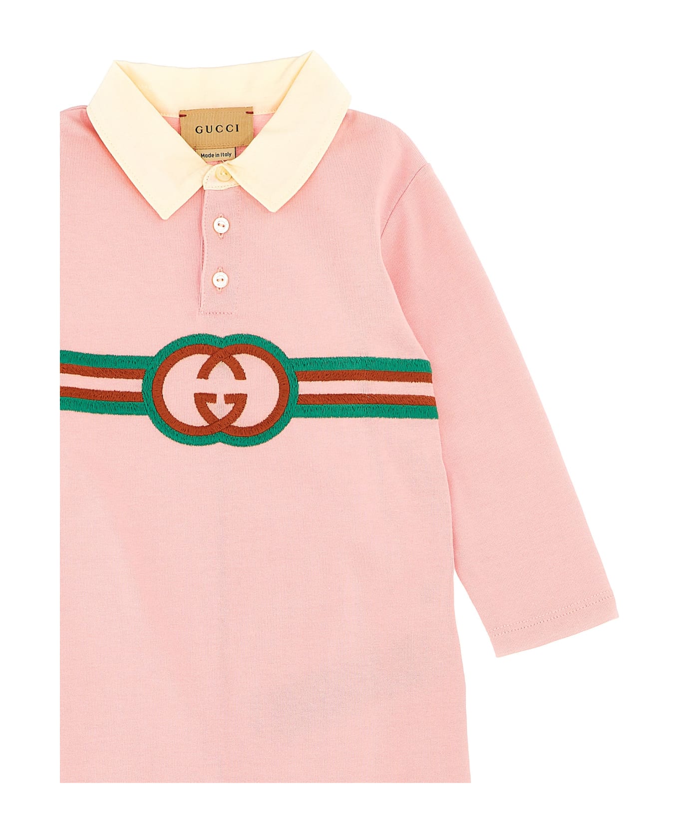 Gucci Logo Embroidery Jumpsuit - Pink