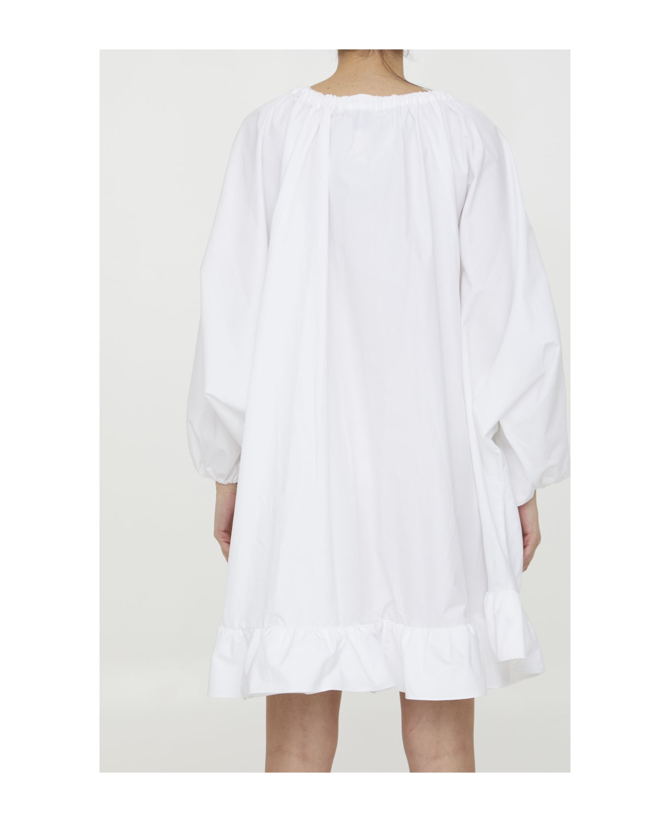 Patou Ruffled Faille Dress - W White