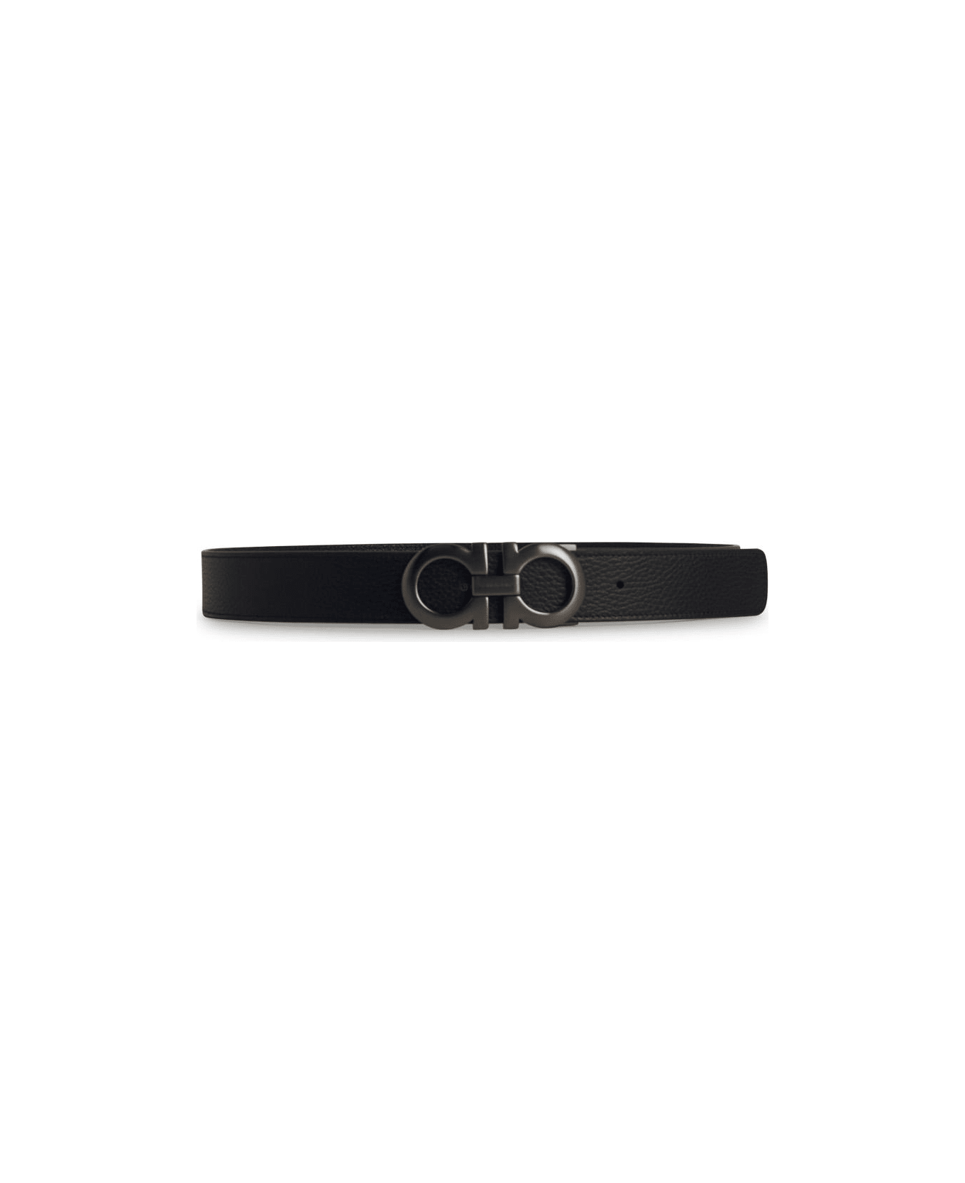 Ferragamo Reversible Black Leather Belt - Black
