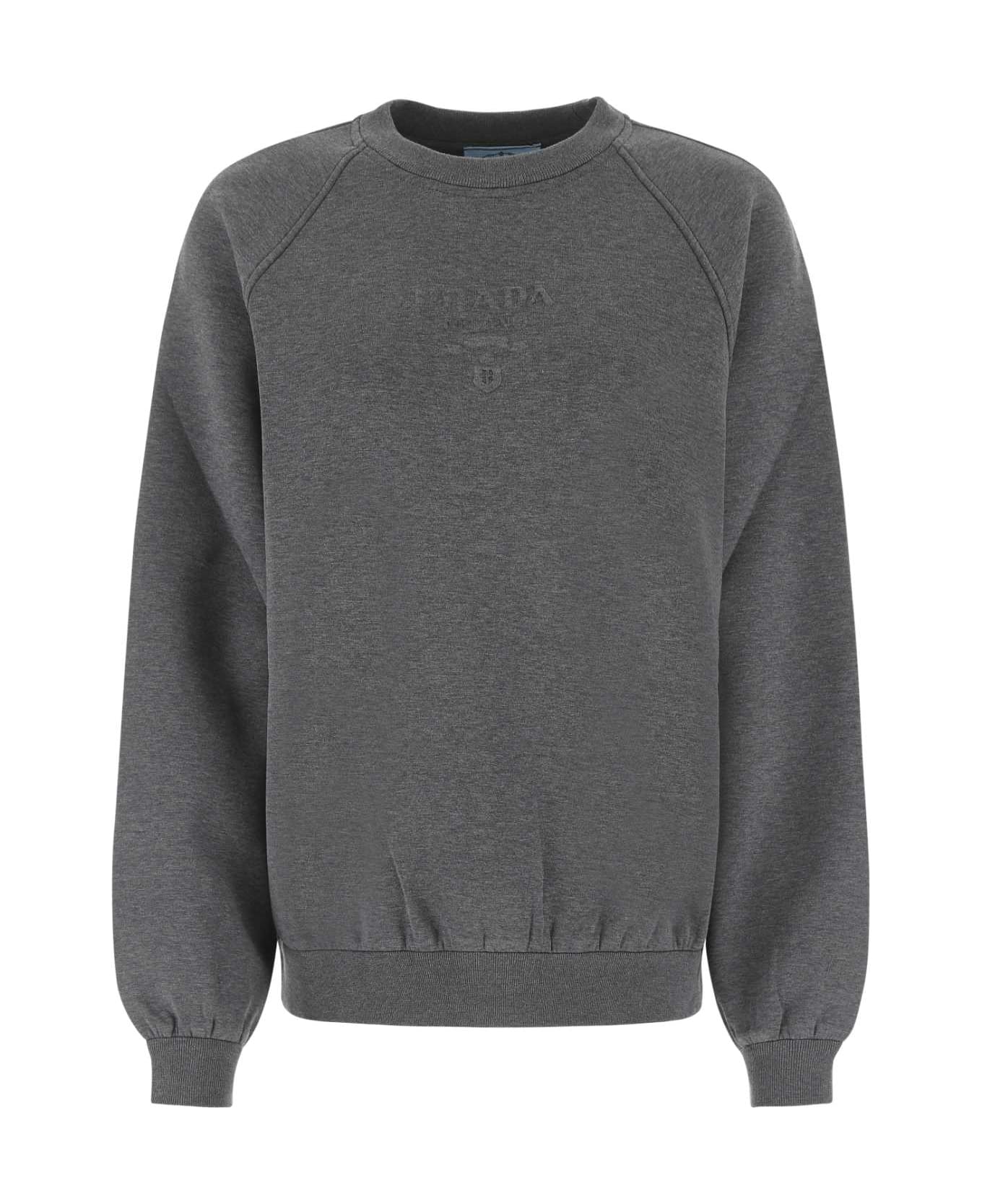 Prada Grey Cotton Blend Oversize Sweatshirt - F0480