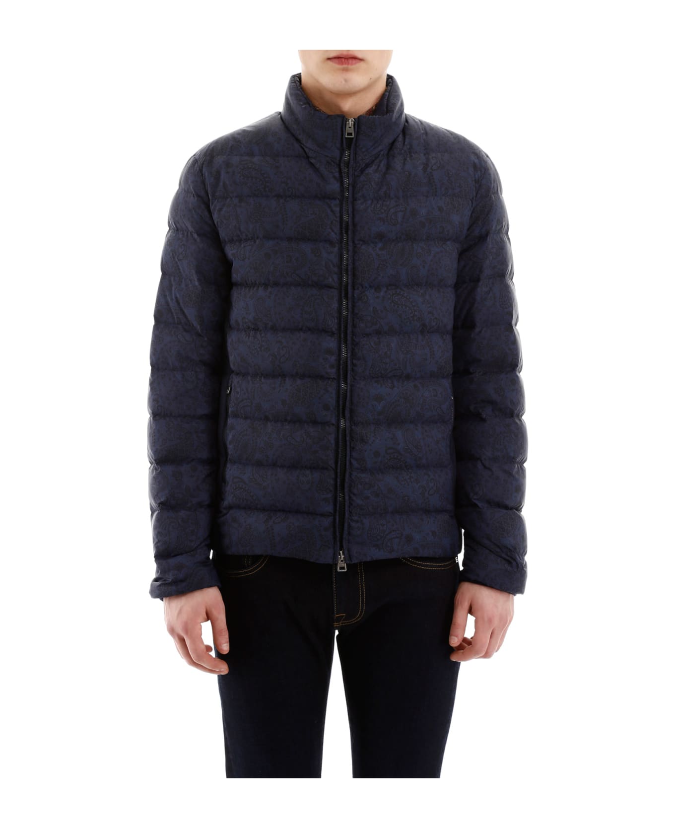 Etro Paisley Print Down Jacket - BLU (Blue)