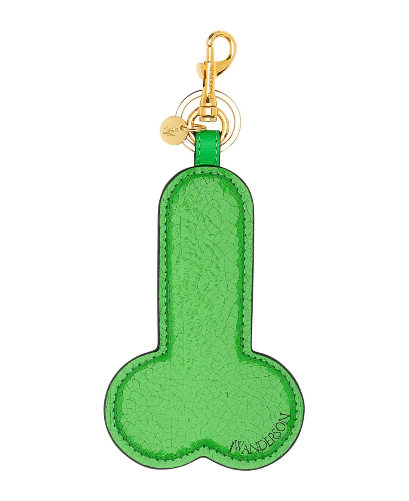J.W. Anderson Fluo Green Leather Key Ring - NEONGREEN