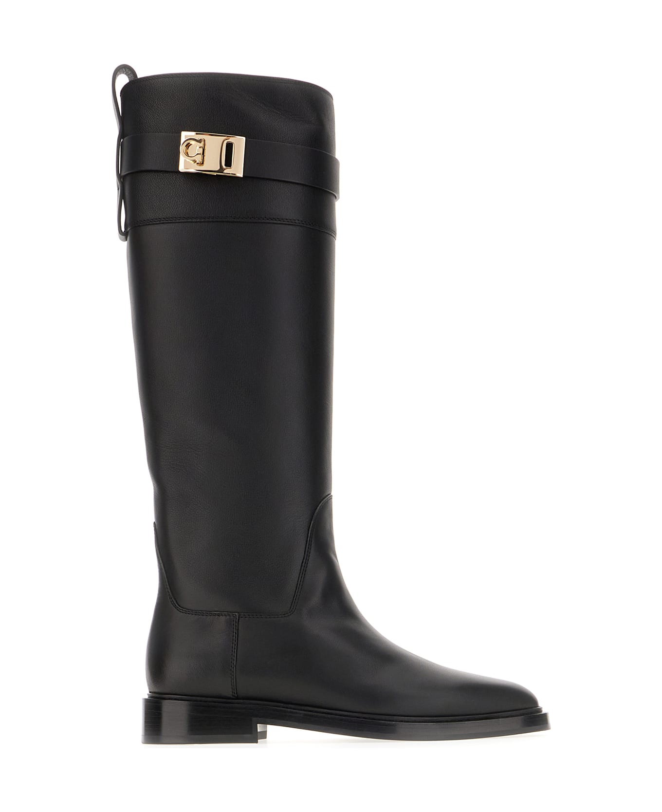 Ferragamo Black Leather Boots - Nero
