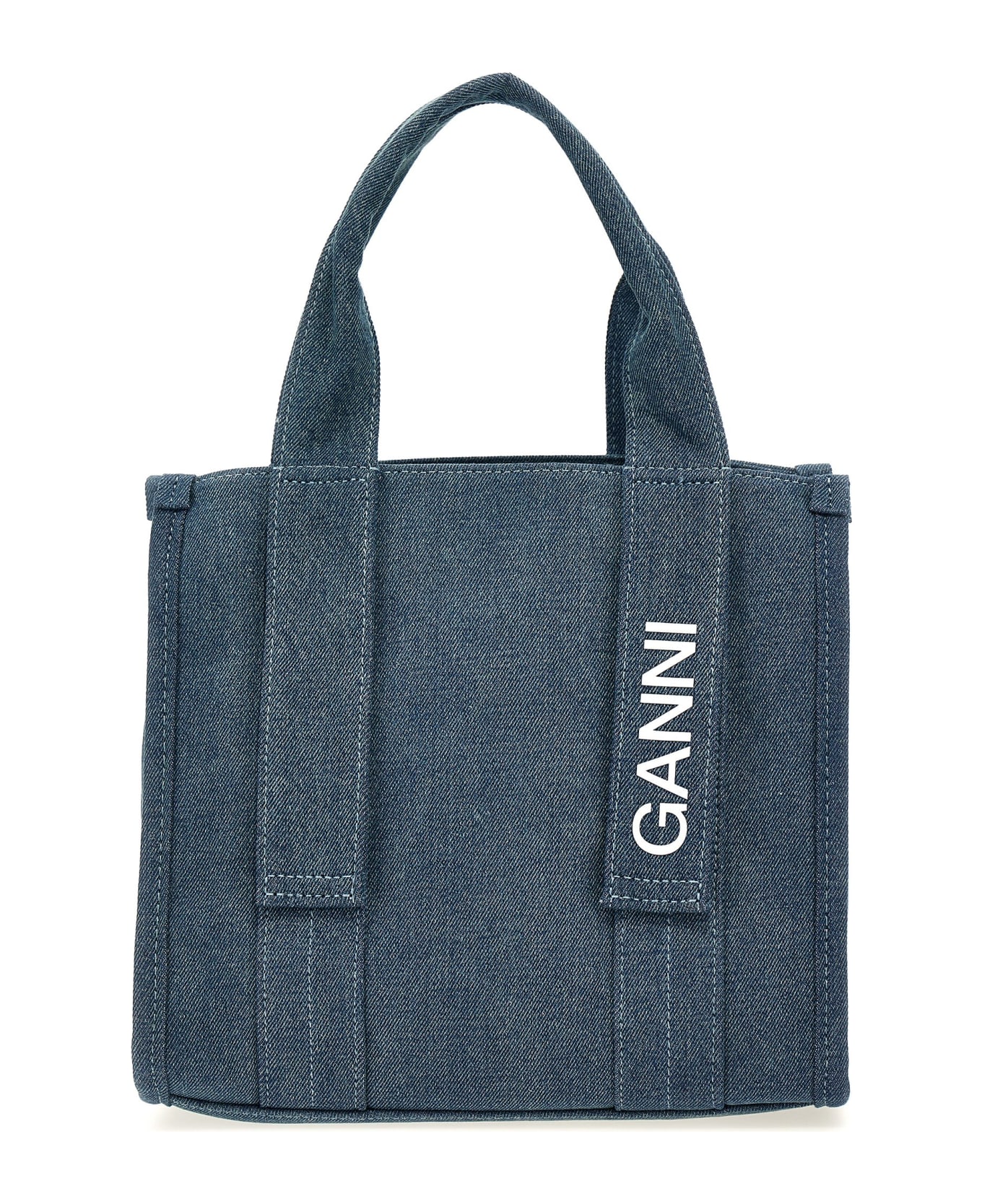 Ganni 'tech Denim' Shopping Bag - Light Blue