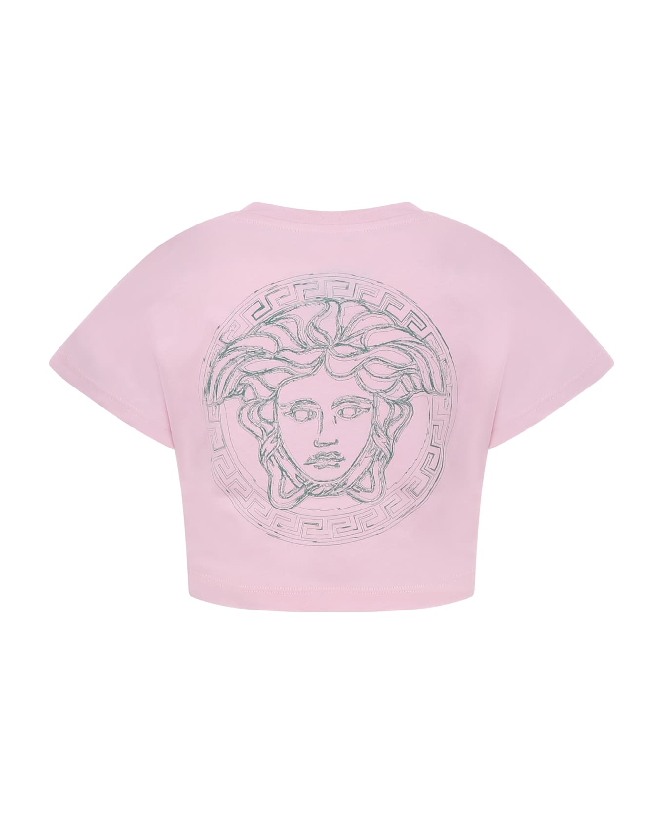 Versace Pink T-shirt For Girl With Logo - Pink