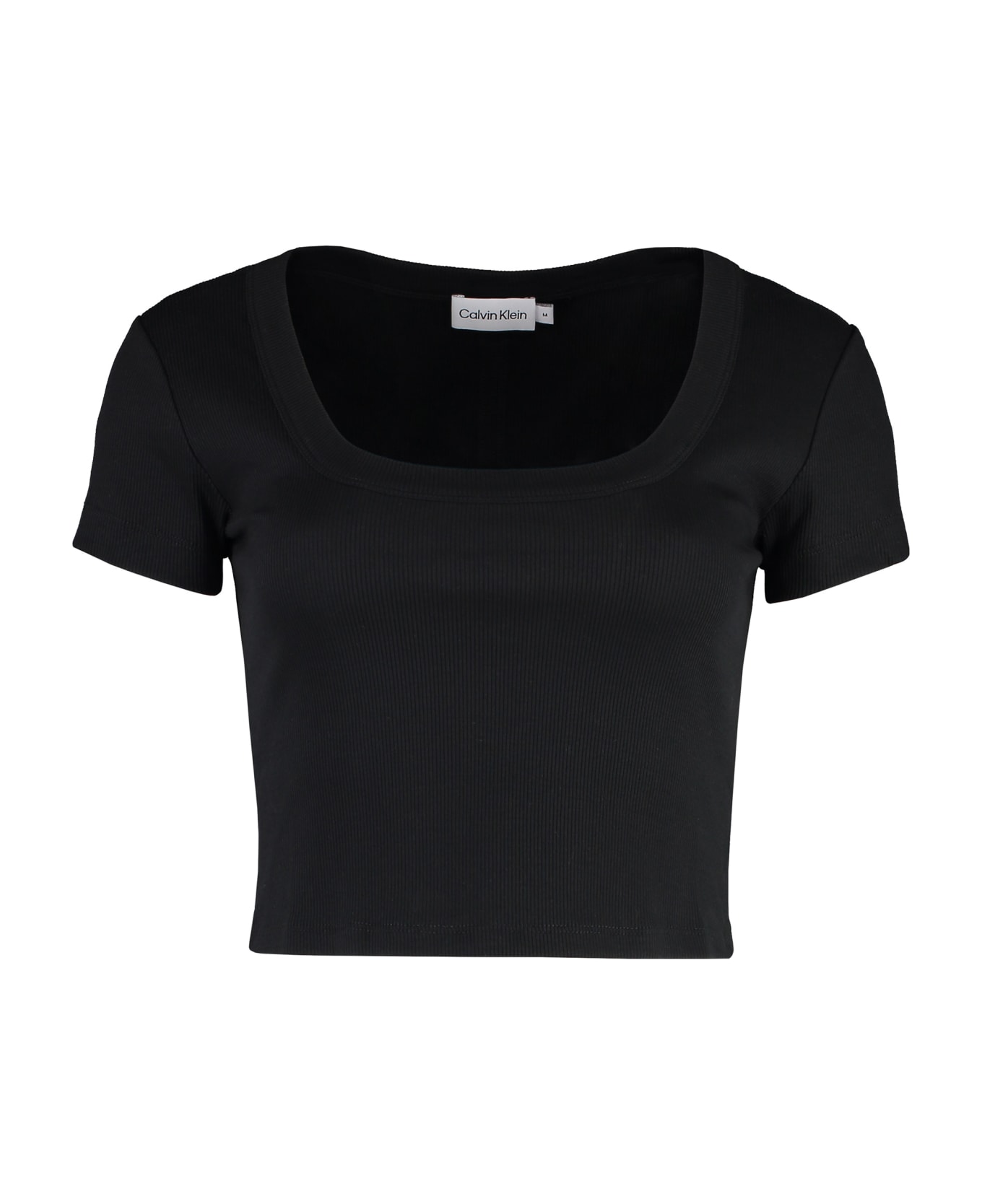 Calvin Klein Cotton Crop Top - black Tシャツ