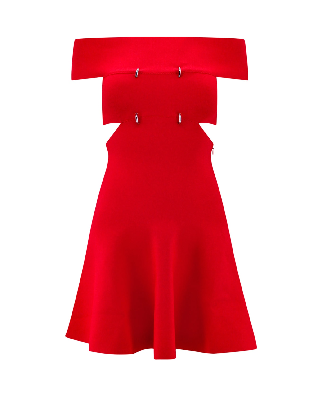 Alexander McQueen Off-shoulder Slashed Dress - Red