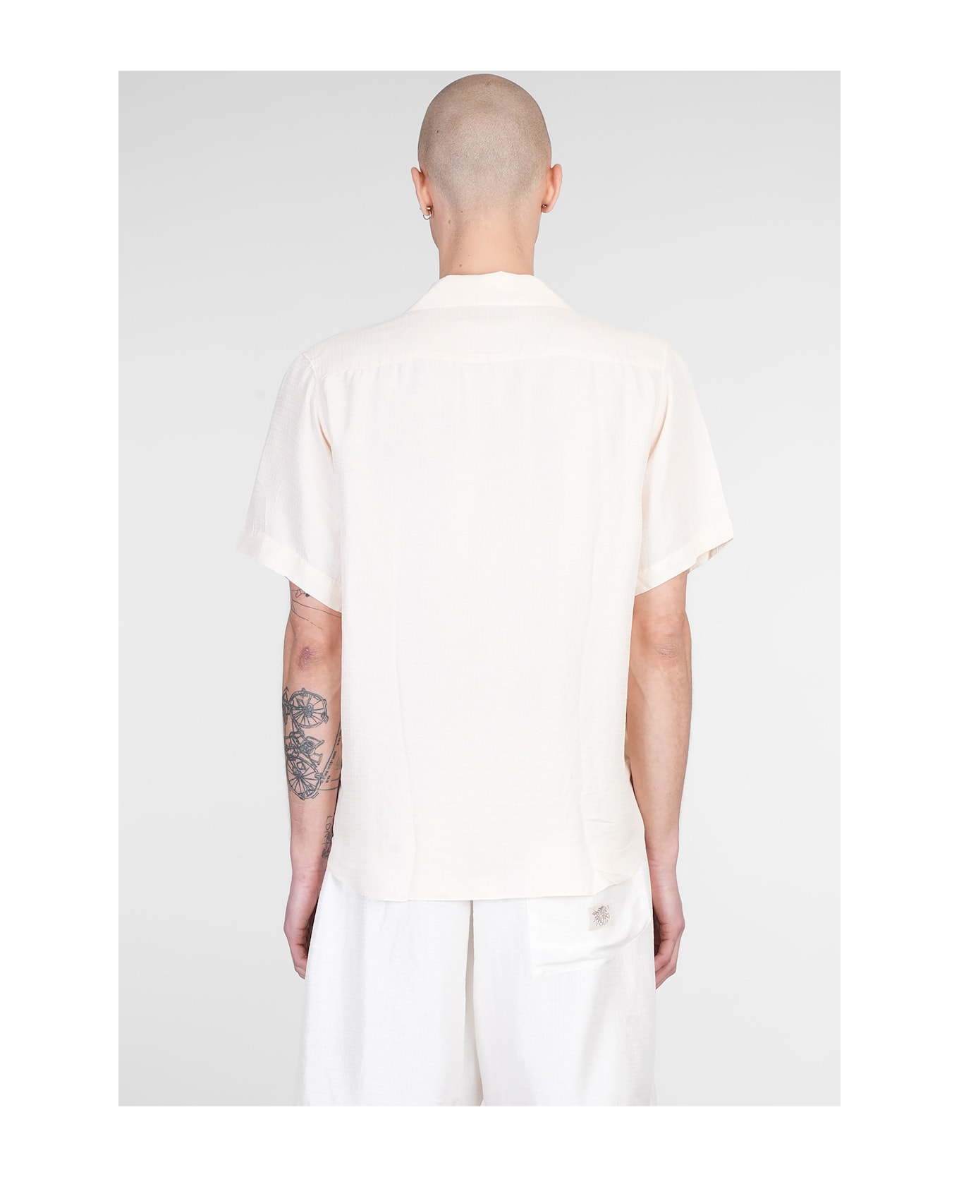 Ranra Sun Shirt In Beige Silk - beige