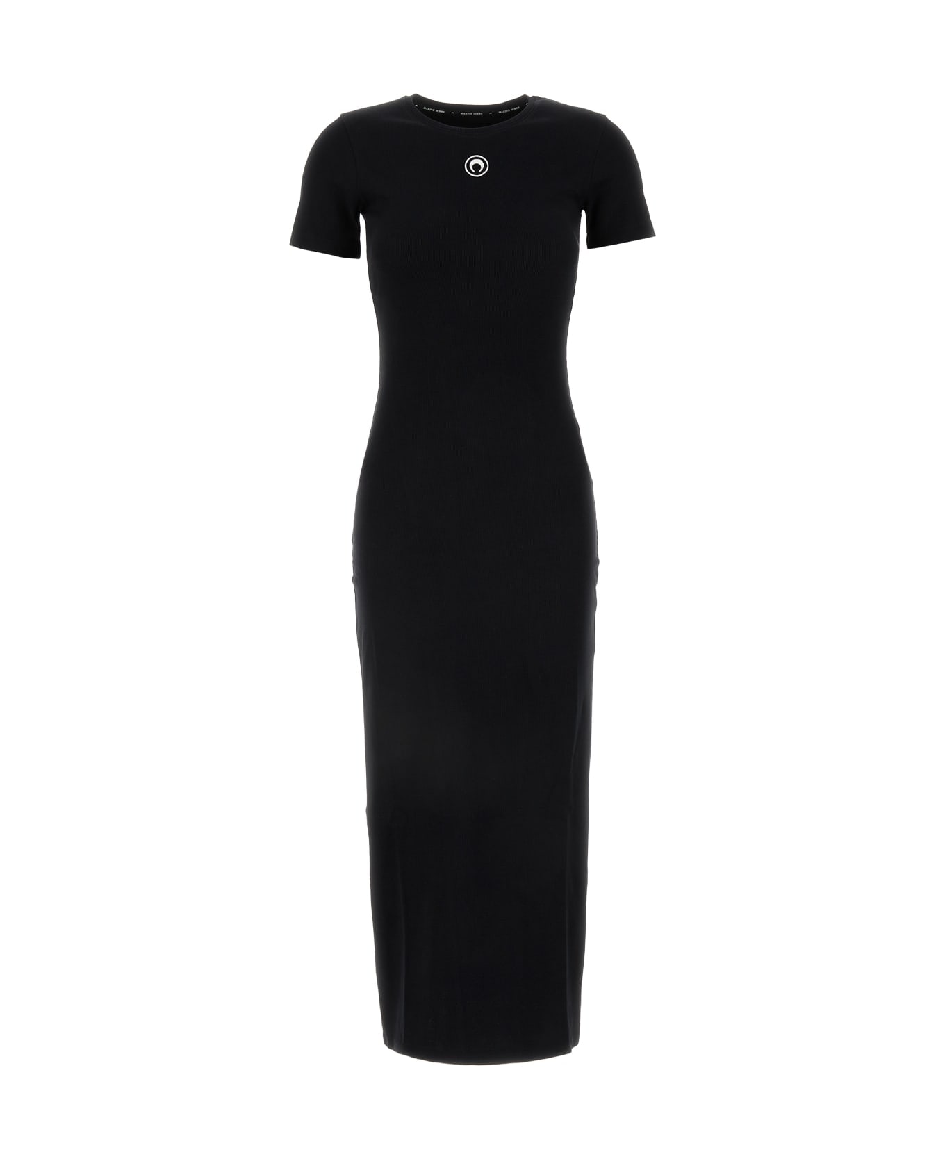 Marine Serre Moon Logo Ribbed Jersey Tube Dress - Black