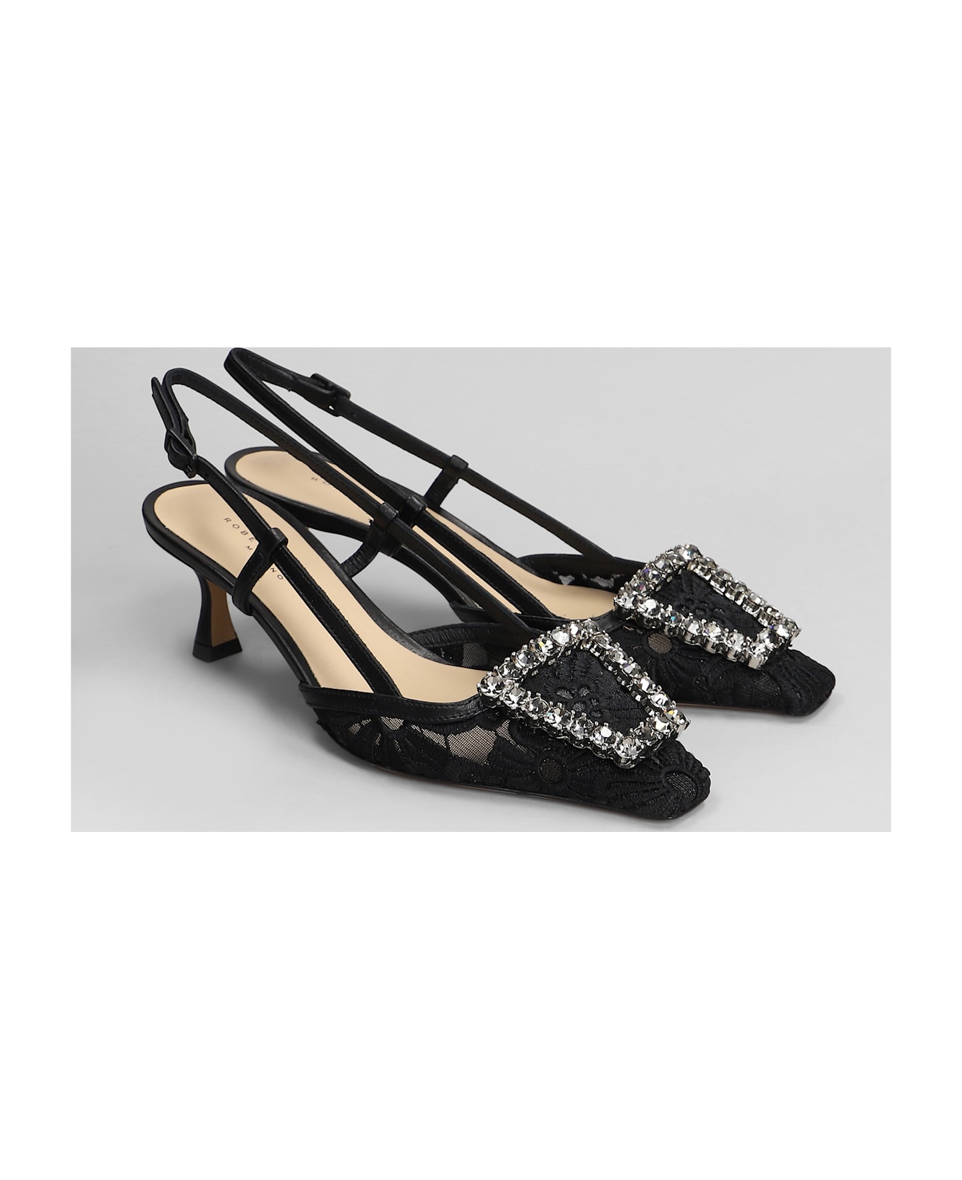 Roberto Festa Vittoria Pumps In Black Leather And Fabric - black