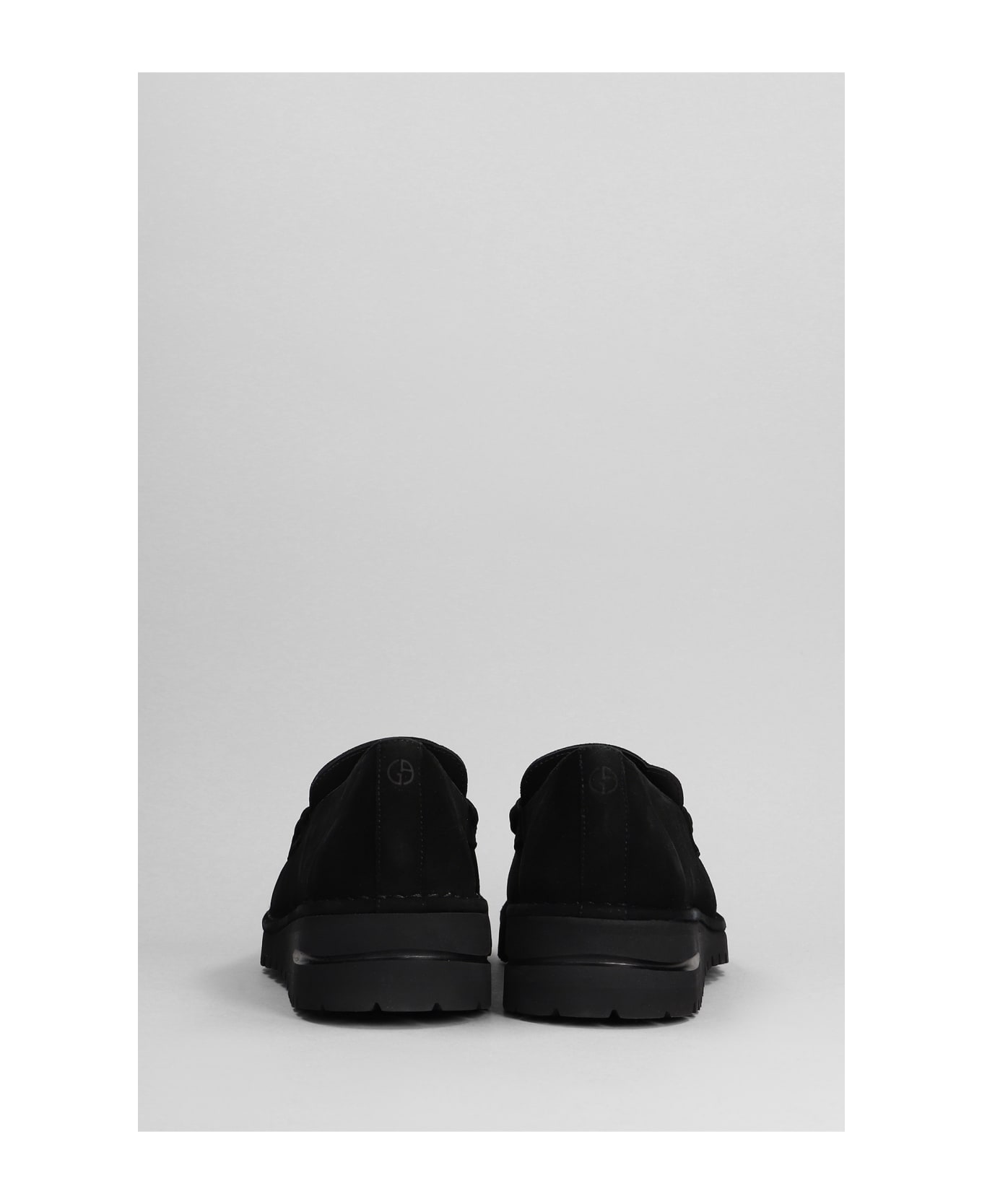 Giorgio Armani Loafers In Black Suede - black ローファー＆デッキシューズ