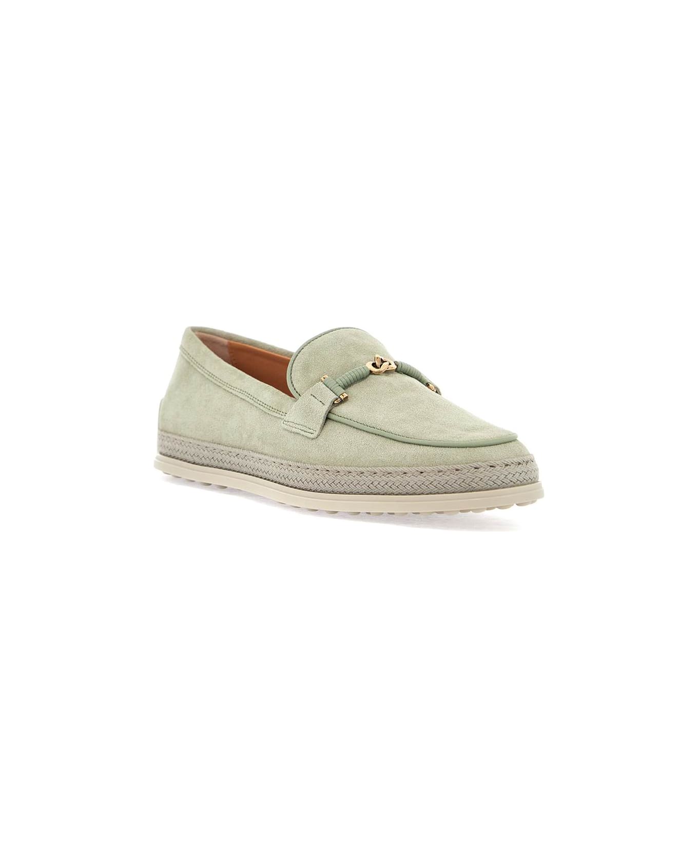 Tod's Loafers With Leather Sole And Gold Detail - OIL GREEN (Green)