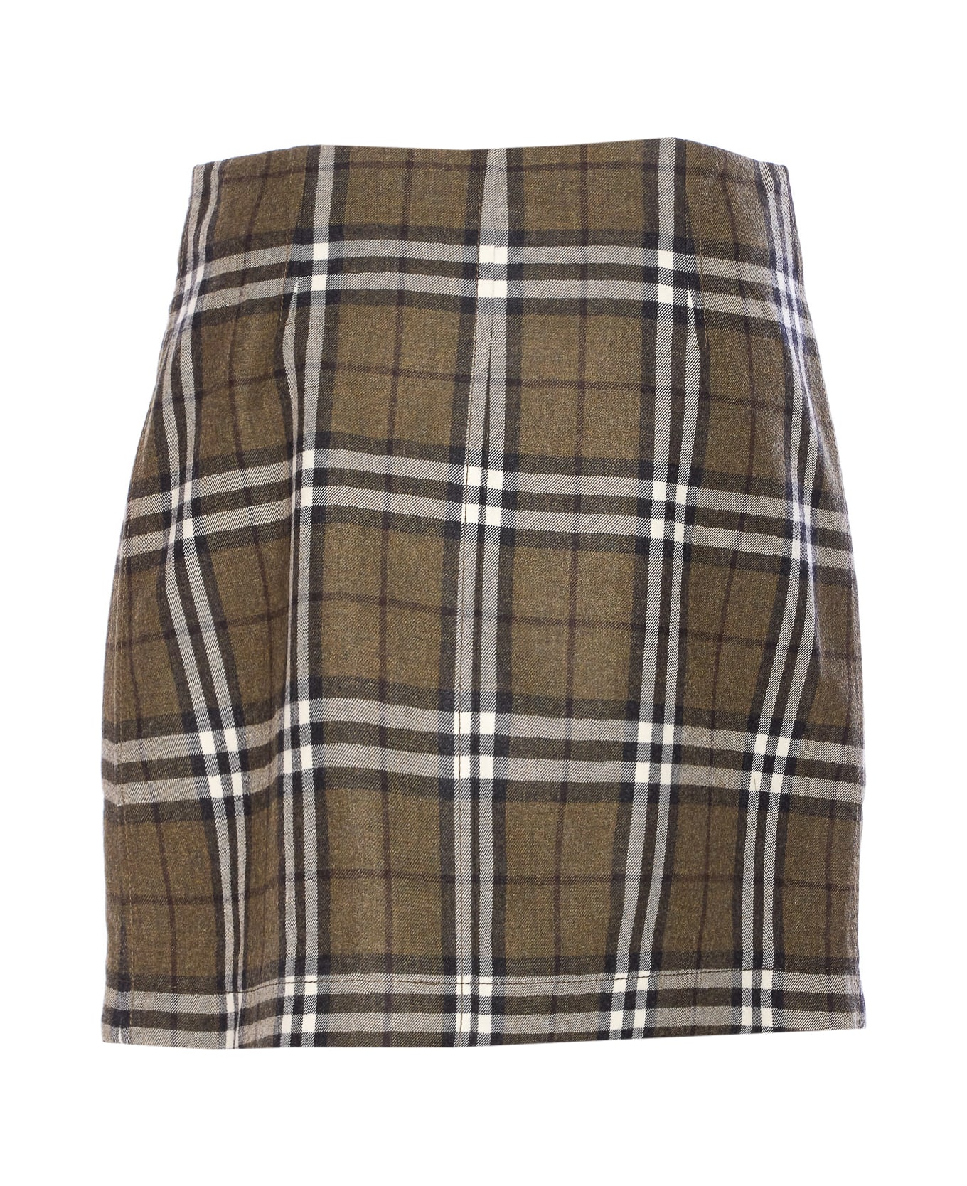 Burberry Trench Check Skirt - Green