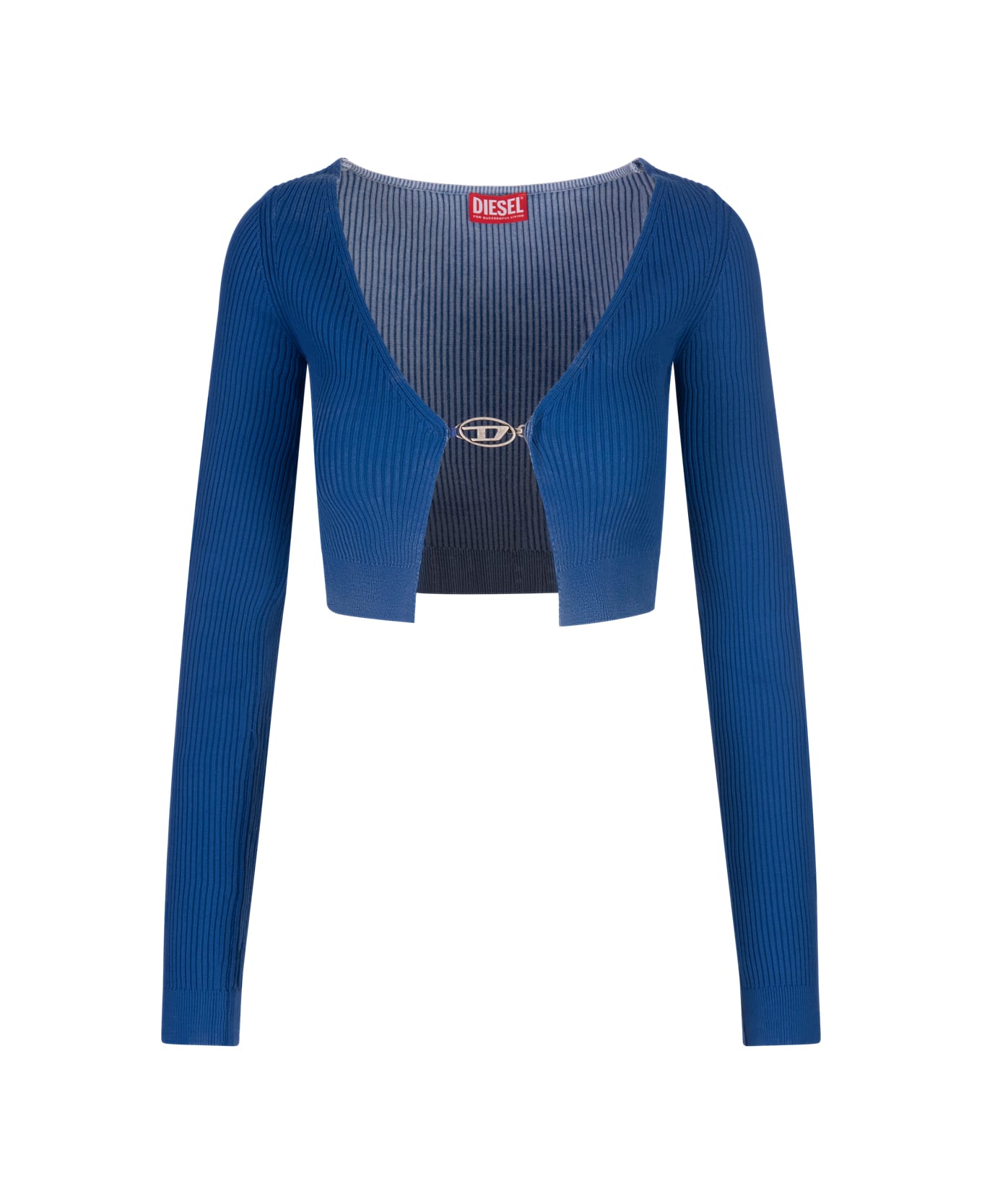 Diesel M-latina Cropped Cardigan In Blue - Blue