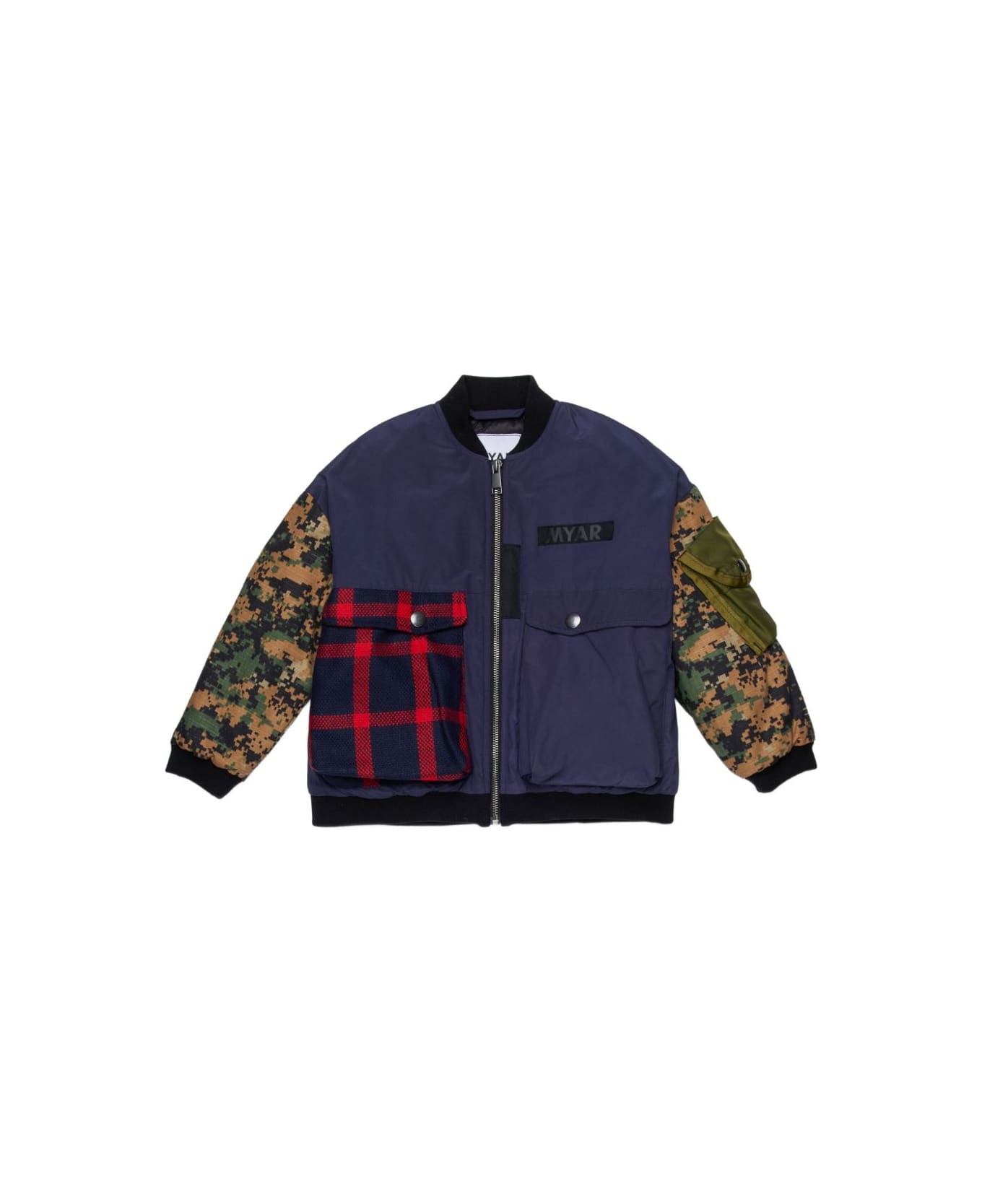 MYAR Patchwork Bomber Jacket - Blue