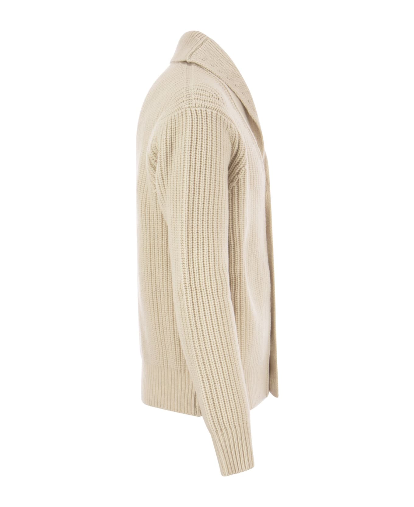 Peserico Wool And Cashmere Cardigan - Chalk