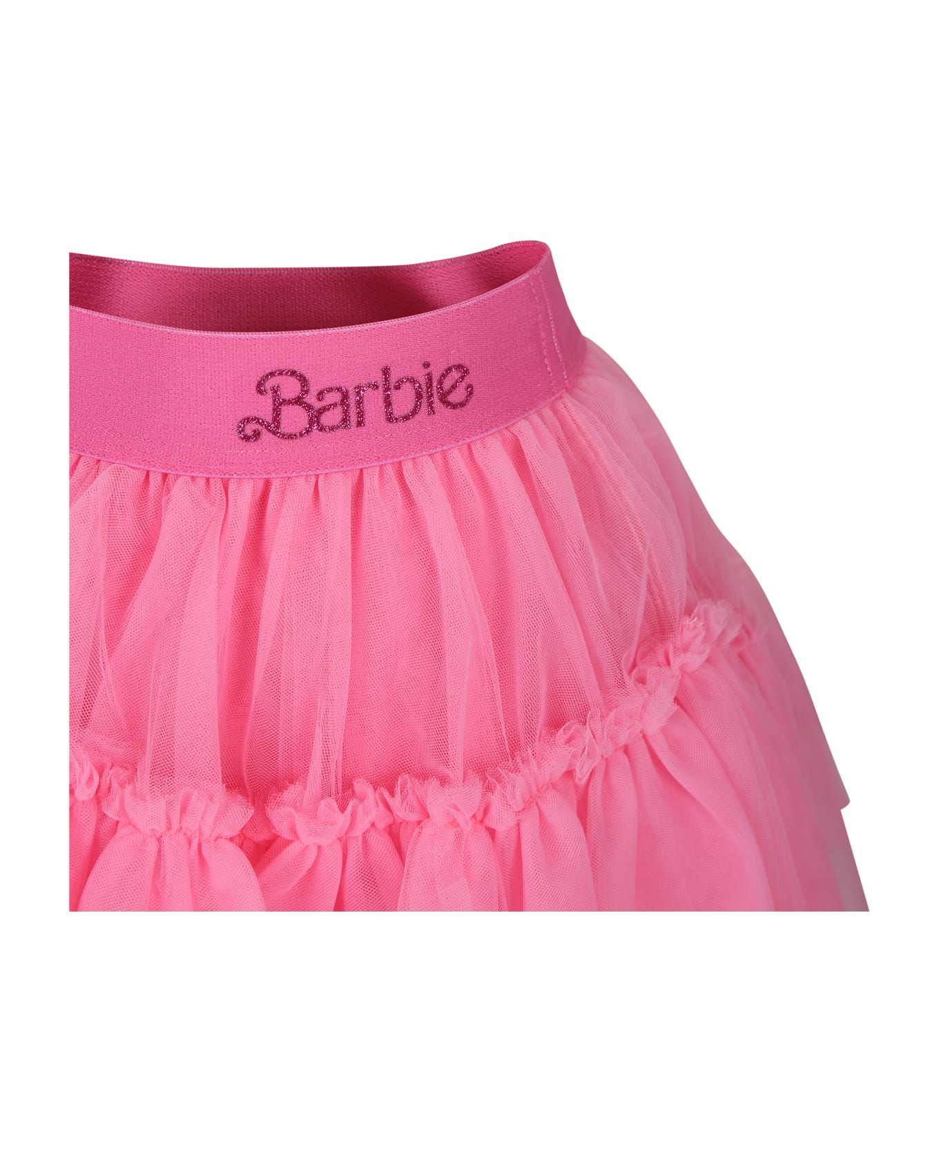 Monnalisa Pink Skirt For Girl With Writing - Pink