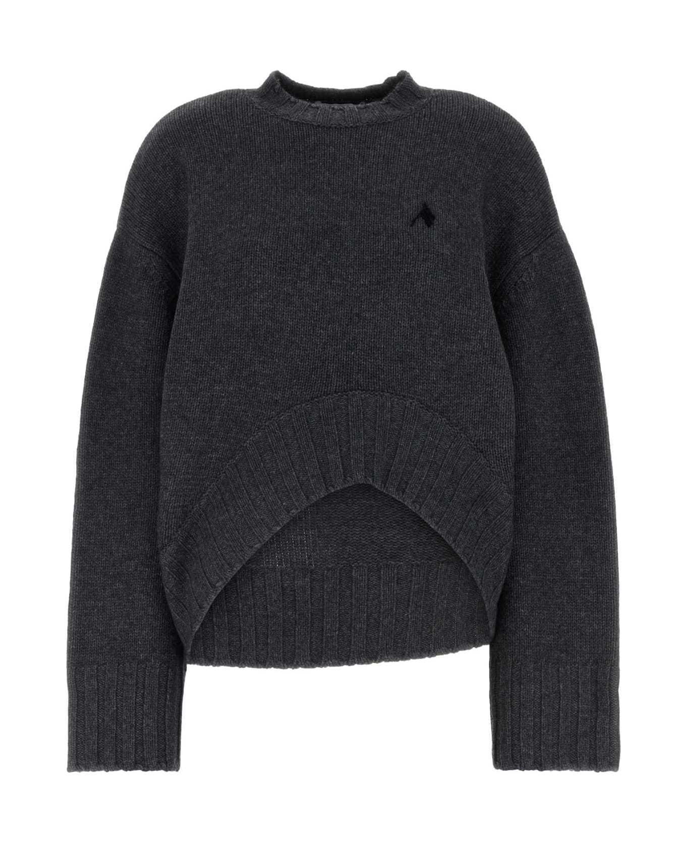 The Attico Charcoal Wool Blend Oversize Sweater - GREY