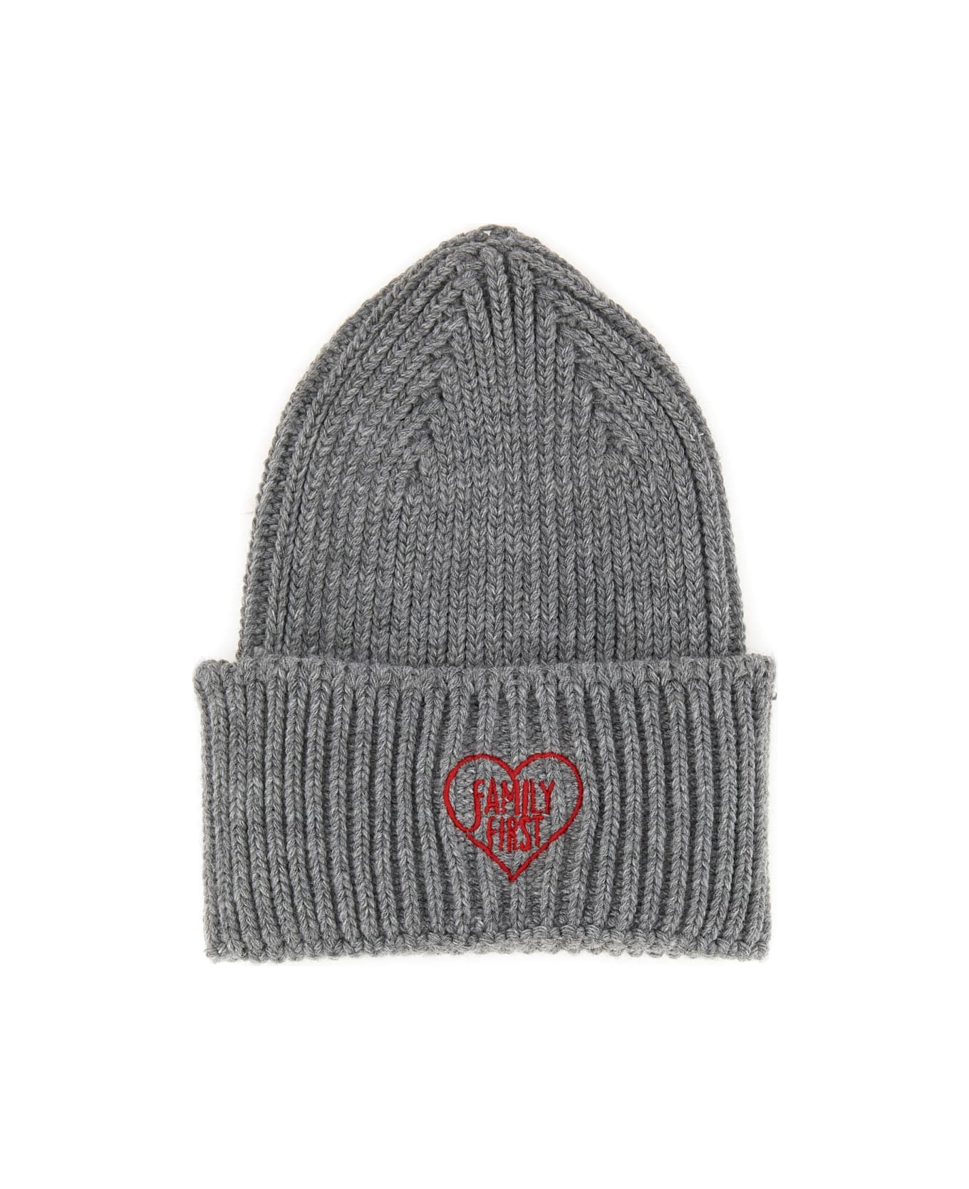 Family First Milano Beanie Hat With Logo - GREY