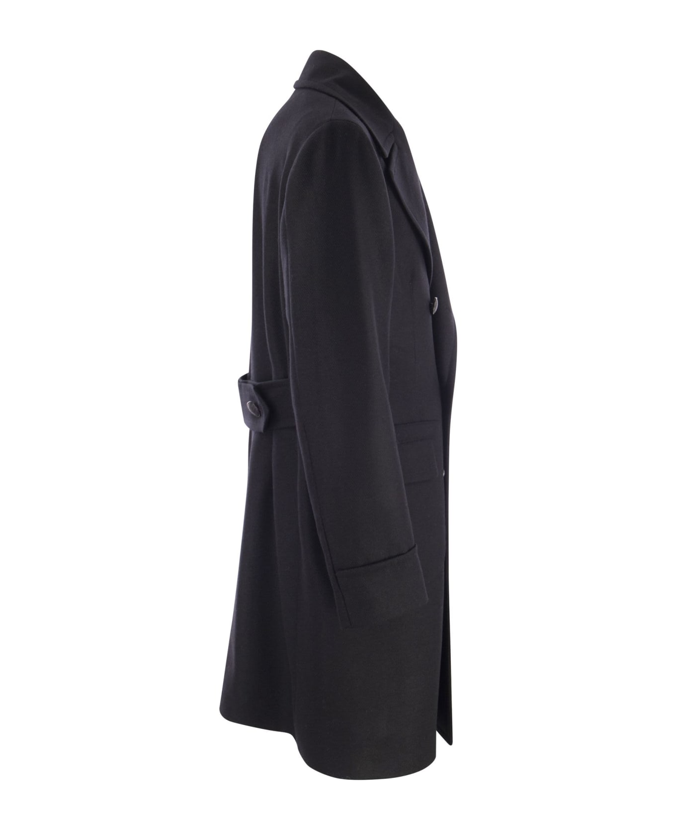Tagliatore Wool And Cashmere Double-breasted Coat - Black コート