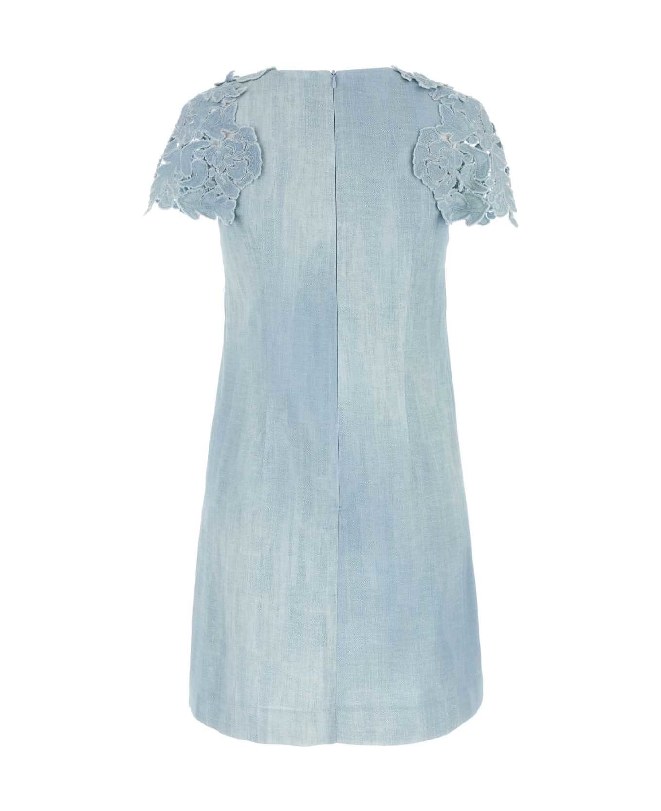 Ermanno Scervino Light Blue Viscose Mini Dress - STDENIMOLDCHIARA