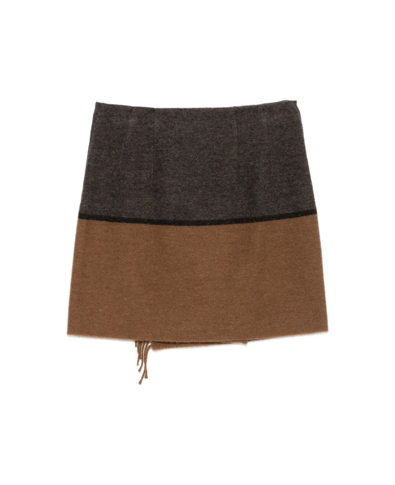 SEMICOUTURE Wool Skirt - Marrone chiaro