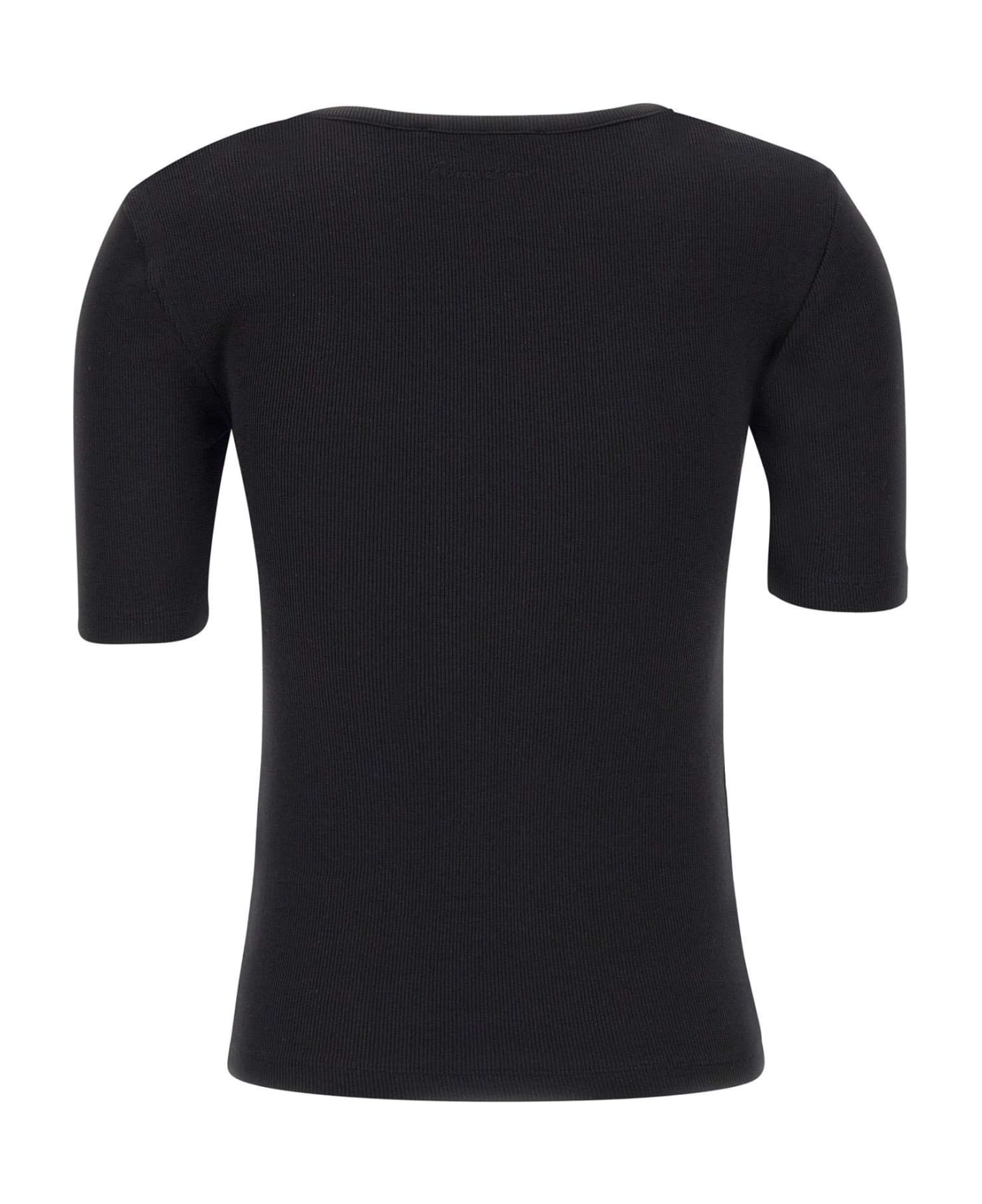 REMAIN Birger Christensen Cotton Jersey Top - BLACK