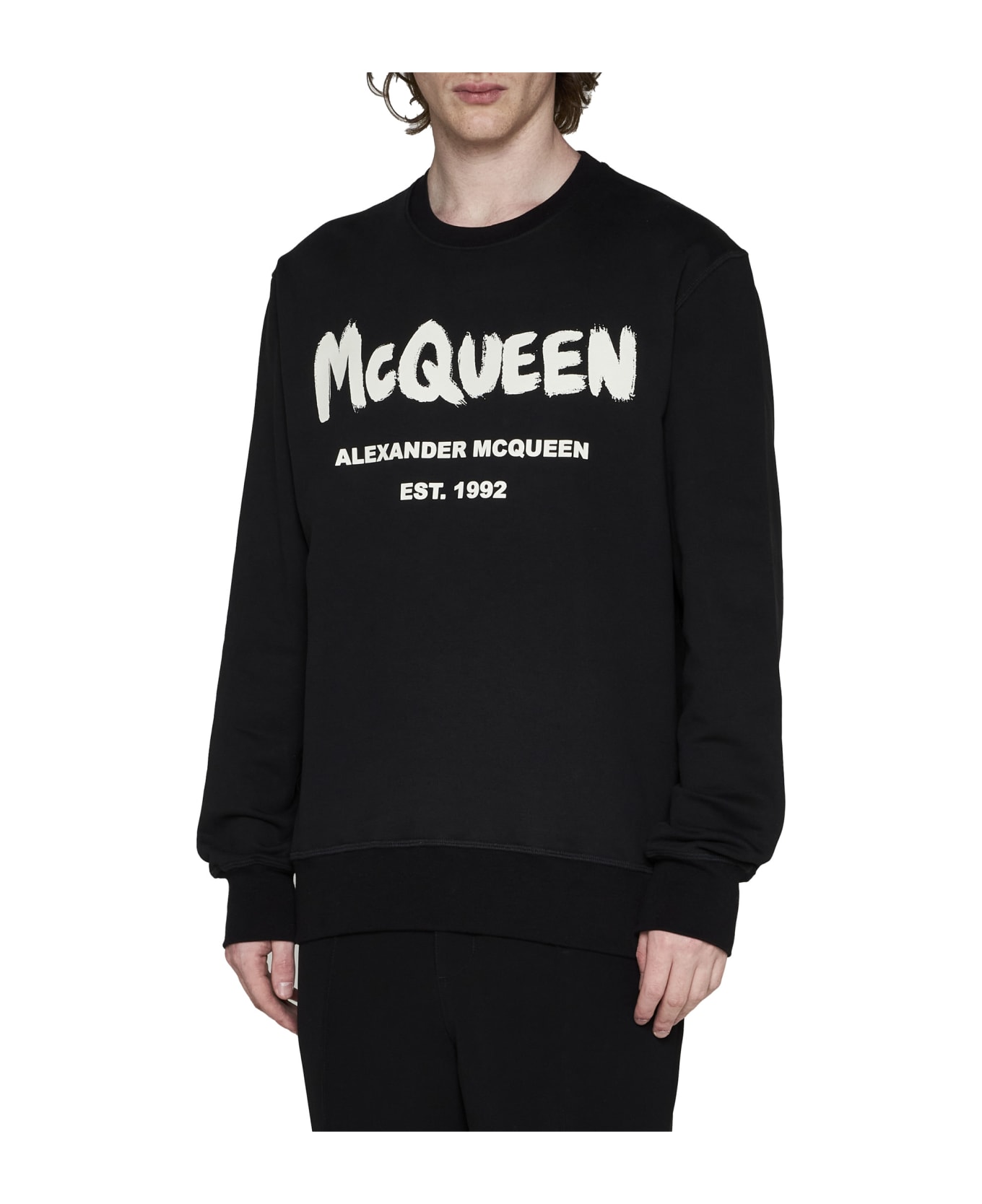 Alexander McQueen Graffiti Print Sweater - Black